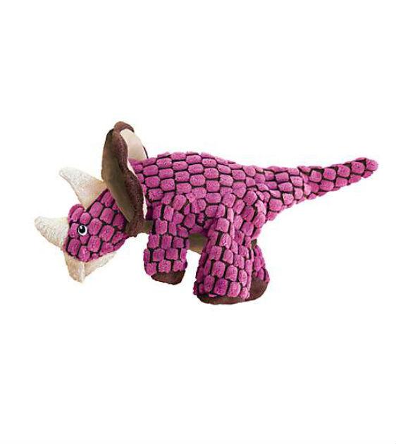 Durable Kong Dynos Pink Triceratops Chew Toy for Dogs - Interactive Dinosaur Dog Toy for Aggressive Chewers, Teething Puppies & Playtime Fun (Great for Indoor/Outdoor Use)