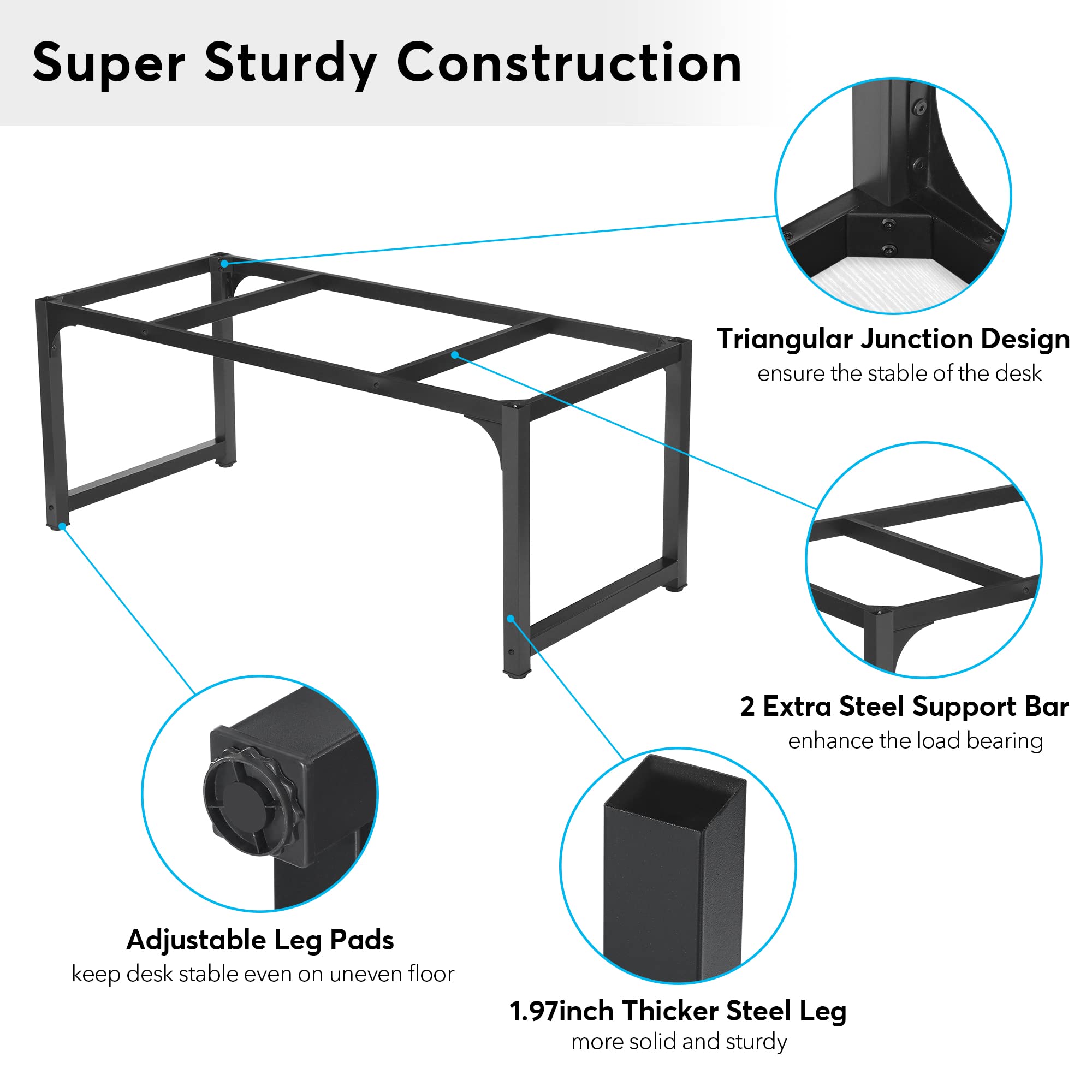 Tribesigns Modern Computer Desk 70.8 x 31.5 Inch - Large Office Desk with Sturdy Metal Frame, Home Office Writing Table, Study Workstation for Small Spaces - Perfect for Remote Work, Gaming Setup & Conference Rooms