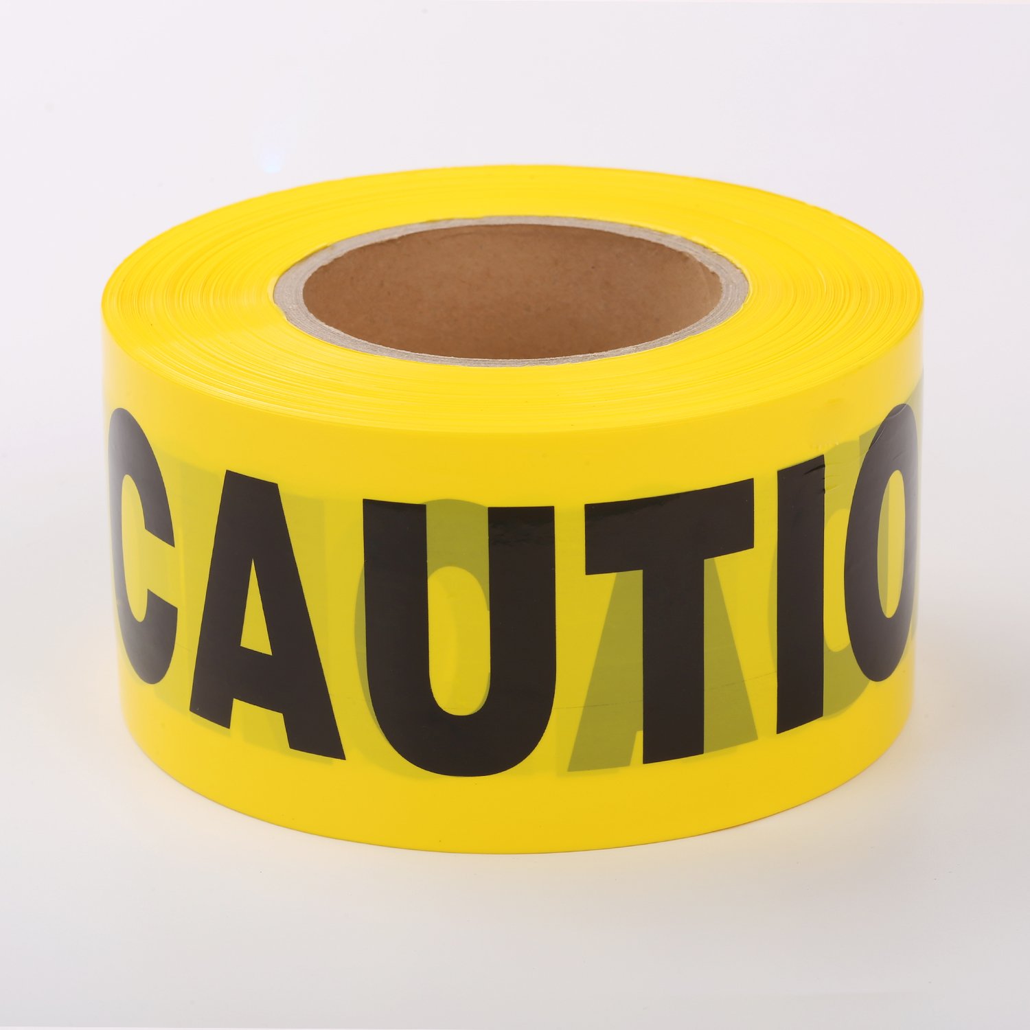 3 Inch x 1000 Feet Yellow Caution Warning Tape - Non-Adhesive Barricade Tape for Police, Crime Scenes & Construction Safety | Heavy Duty Hazard Tape for Crowd Control, Danger Zones & Work Area Marking