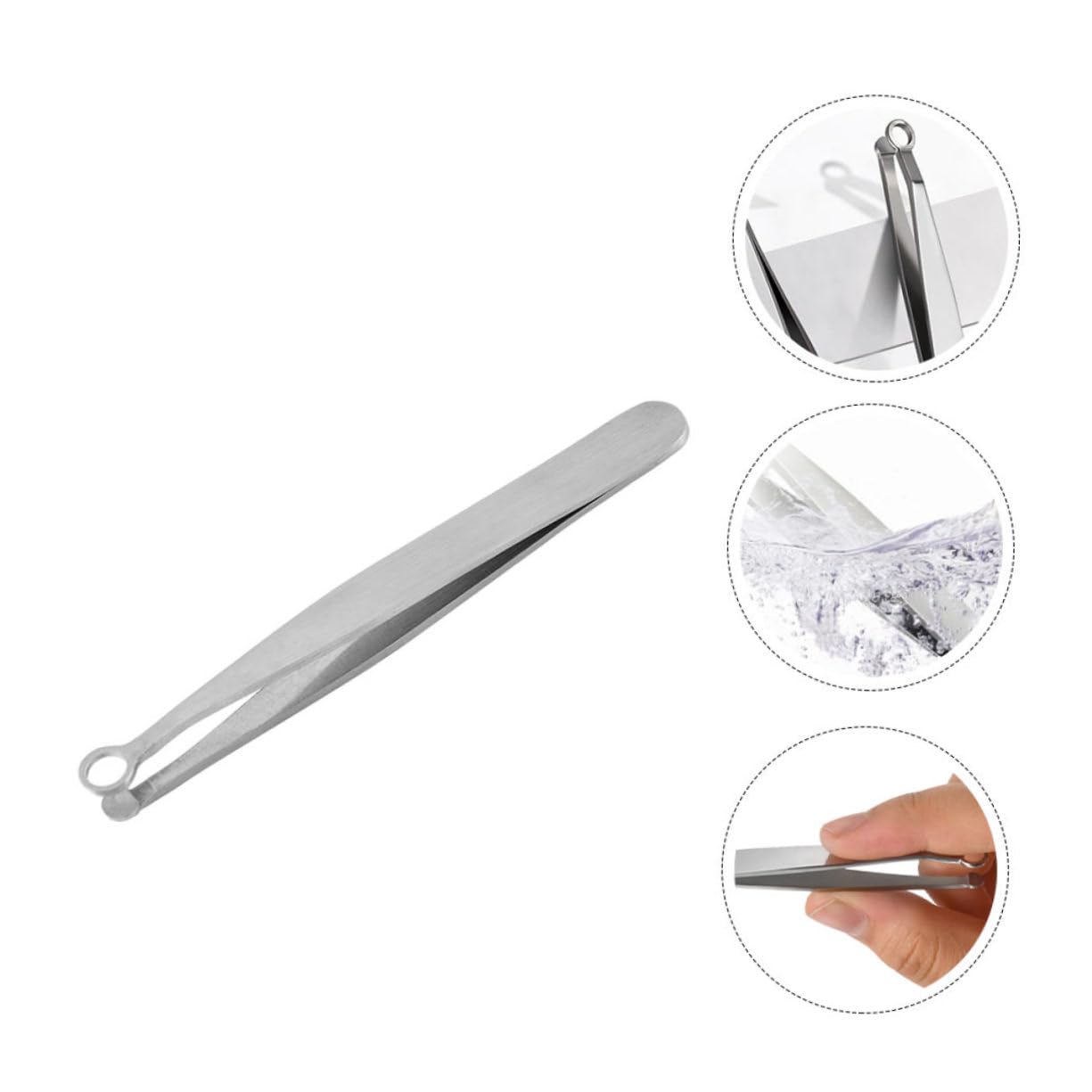 1pc Stainless Steel Nose Hair Scissors & Eyelash Tweezers Set - Precision Nose Hair Trimmer & Eyebrow Grooming Tool for Men's Grooming Kit, Travel & Personal Care (Silver)