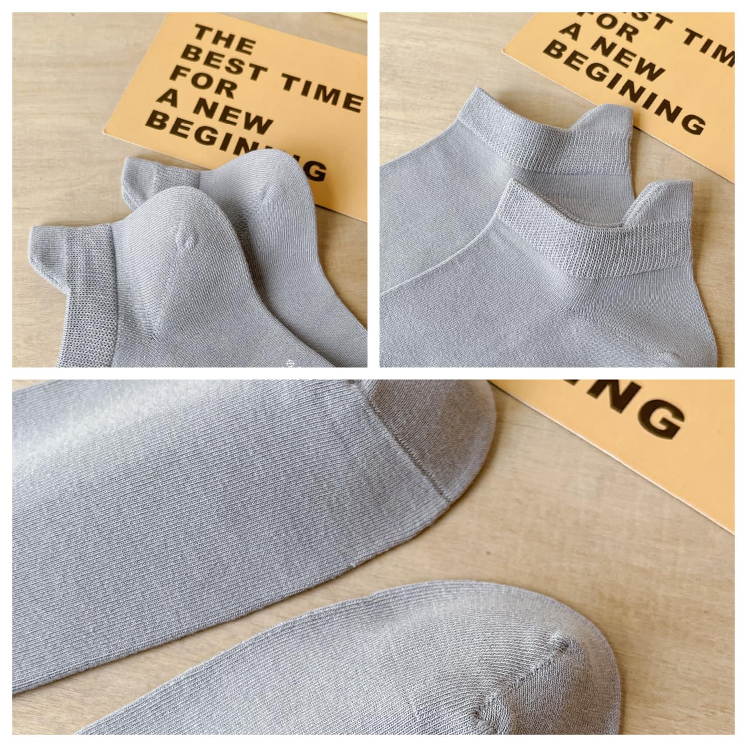 6 Pairs Men's Cushioned Ankle Socks with Heel Tab - Low Cut Casual Socks for Size 7-11 - Perfect for Running, Gym & Everyday Comfort