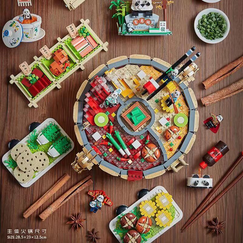 LOZ 1072 Mini Building Blocks - Sichuan Hot Pot Model Set, DIY Creative Bricks for Adults & Kids, Perfect for Home Decoration, Gift, and Collectors | Fun Family Activity & Stress Relief