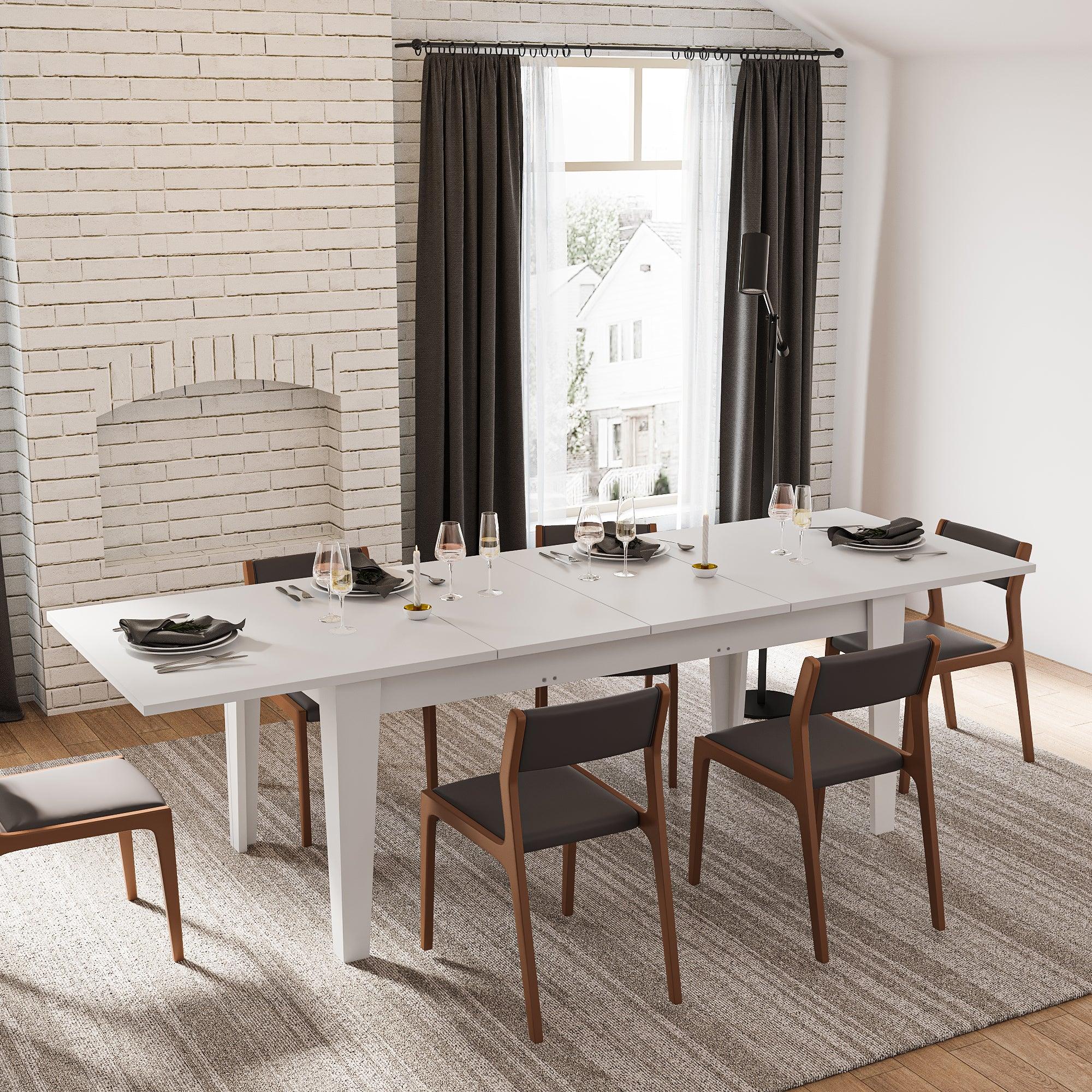 106.3 Inch Extendable Dining Table - Large Kitchen Table for 8-10 People | Perfect for Family Gatherings & Dinner Parties