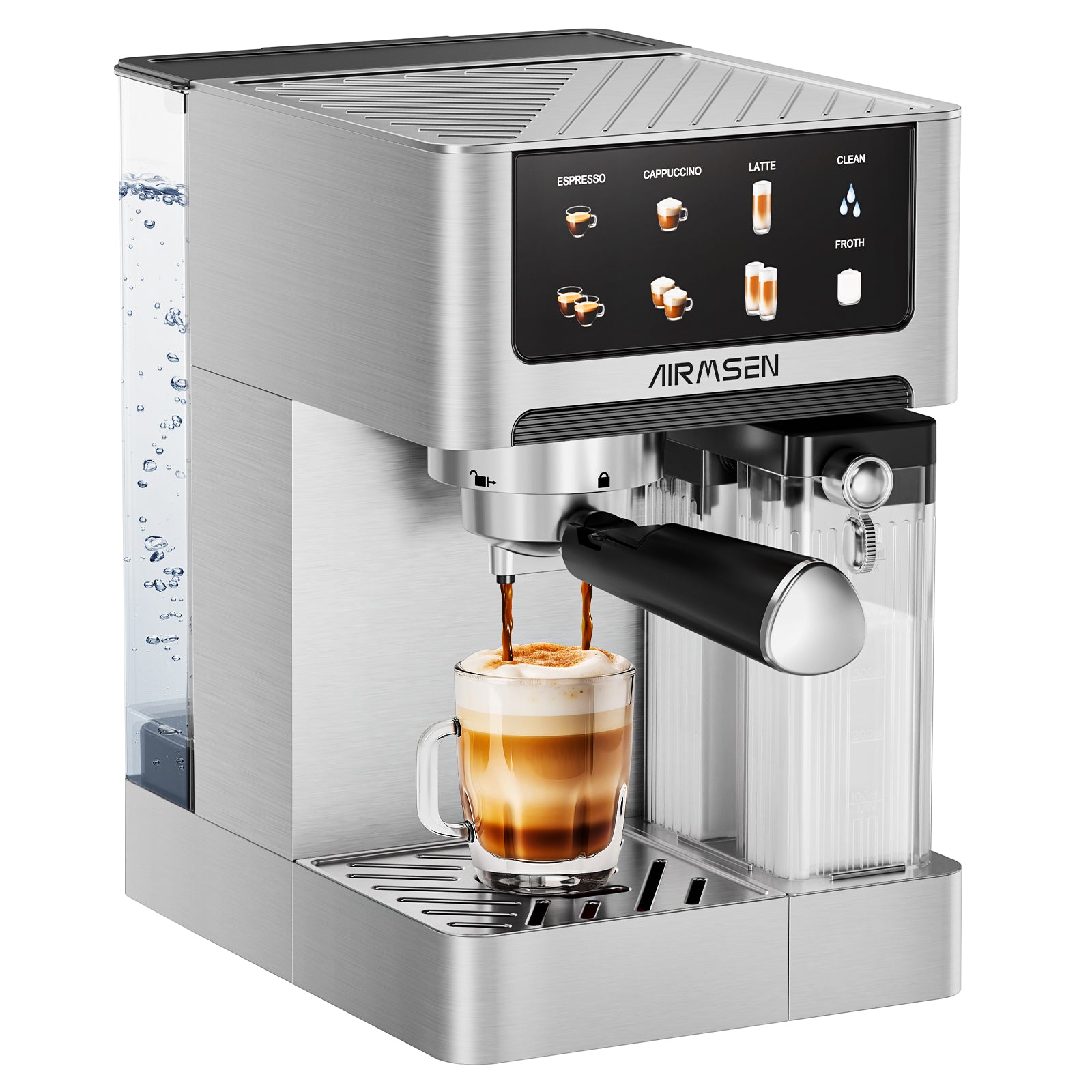 Premium Espresso Machine with 20 Bar Pressure & Color Touchscreen - Automatic Milk Frother for Cappuccino & Latte - Perfect for Home Baristas & Coffee Lovers