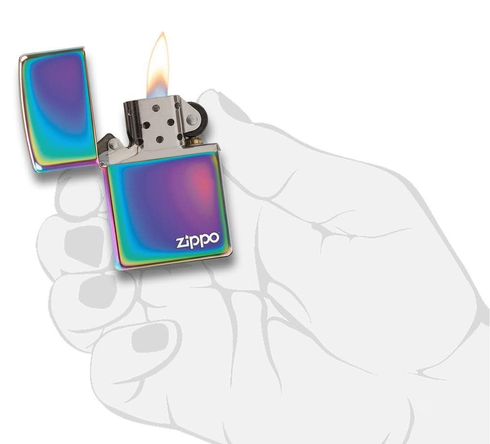 Classic Multi Color Zippo Logo Lighter - Windproof Refillable Metal Lighter for Outdoor Camping, Hiking & Everyday Carry (ECDC)