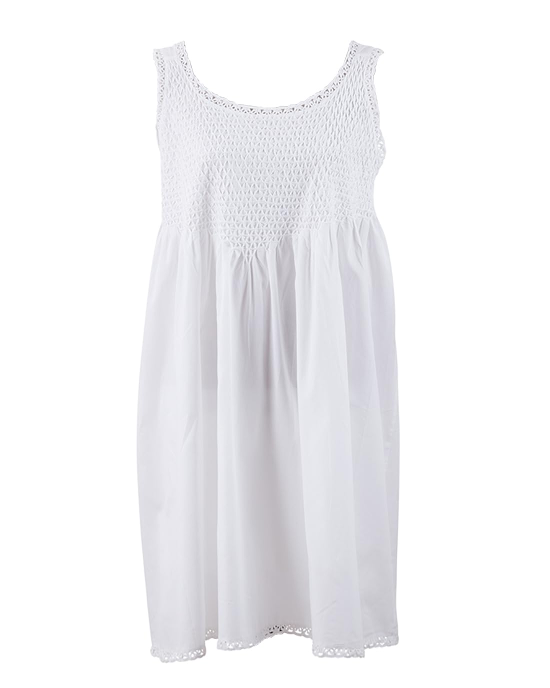 stylesilove Women's 100% Pure Cotton Embroidered Nightgown - Soft Sleepwear & Night Dress for Comfortable Sleep, Lounge & Relaxation at Home