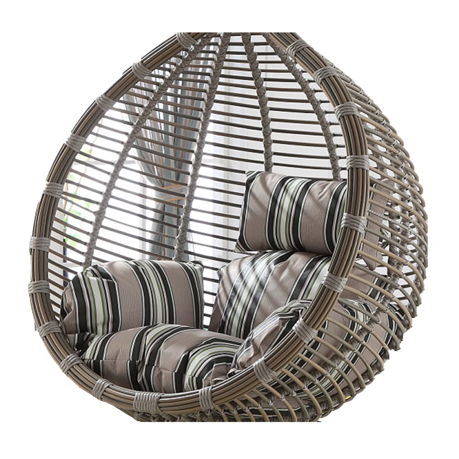 MBVBN Egg Chair Replacement Cushion - Waterproof & Sun-Resistant Hanging Swing Cushion for Outdoor Furniture, Adjustable Hammock Chair Pad with Pillow Stripe - Perfect for Patio, Garden, Balcony and Backyard Relaxation