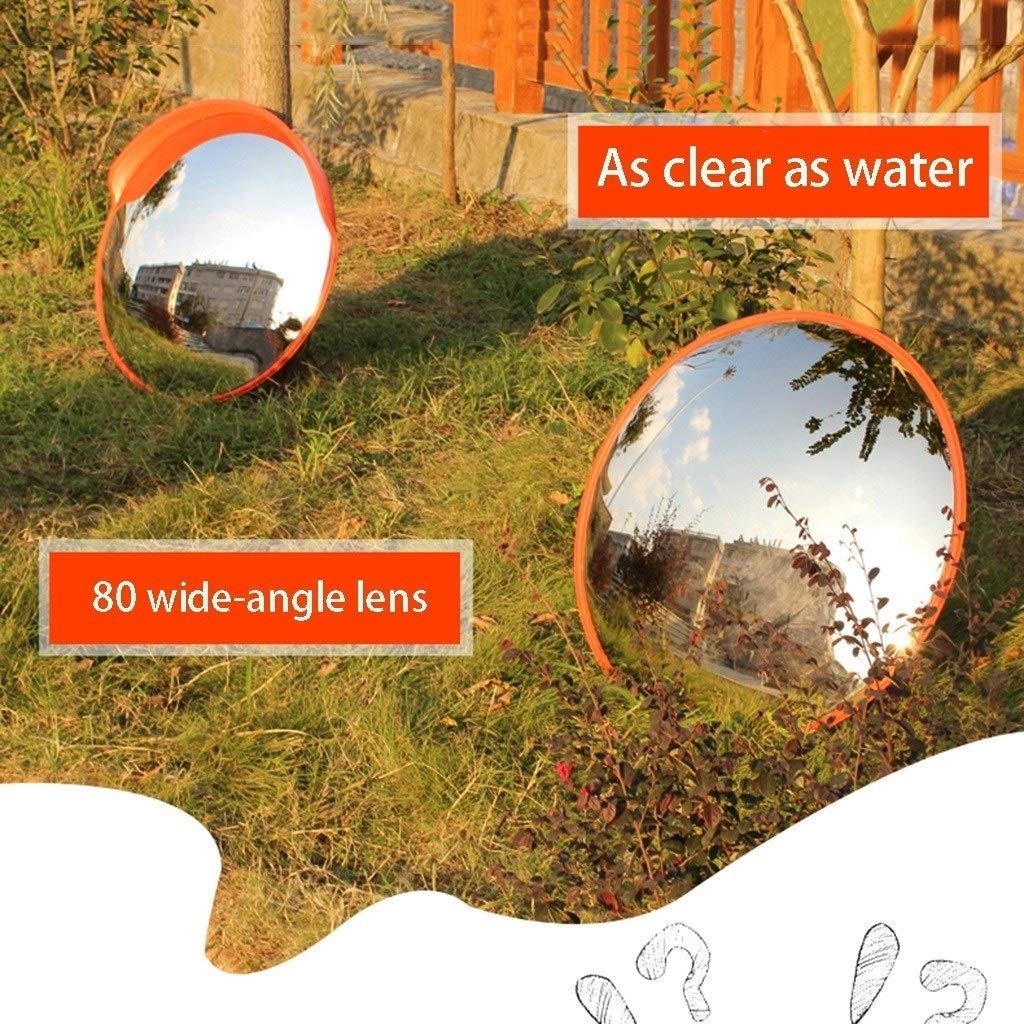 30-120cm Adjustable Convex Security Mirror for Traffic Safety, Garage & Mall Use - Durable Red Anti-Theft Mirror (120cm Size) - Perfect for Parking Lots, Warehouses & Retail Stores