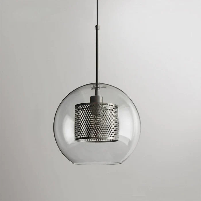 Crystal Clear Glass Sphere Pendant Light - Modern Dining Room Chandelier for Kitchen Island, Breakfast Nook & Home Decor