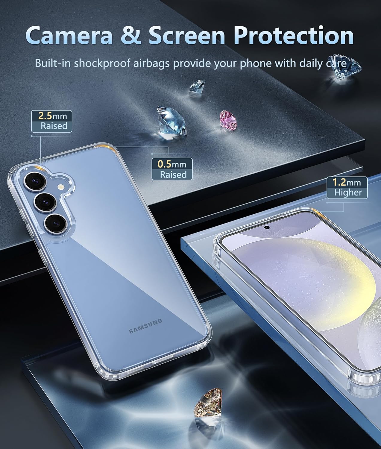 Samsung Galaxy S25 Plus Case - Military Grade Drop Proof, Shockproof & Transparent Cover - Perfect for Outdoor, Travel & Everyday Protection
