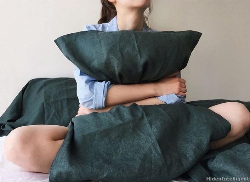 Boho Dark Green Duvet Cover Set - 100% Cotton King Size Bedding with Button Closure | Soft & Breathable Comforter Cover for Twin, Queen, King Beds | Perfect for Bohemian, Farmhouse & Modern Bedroom Decor
