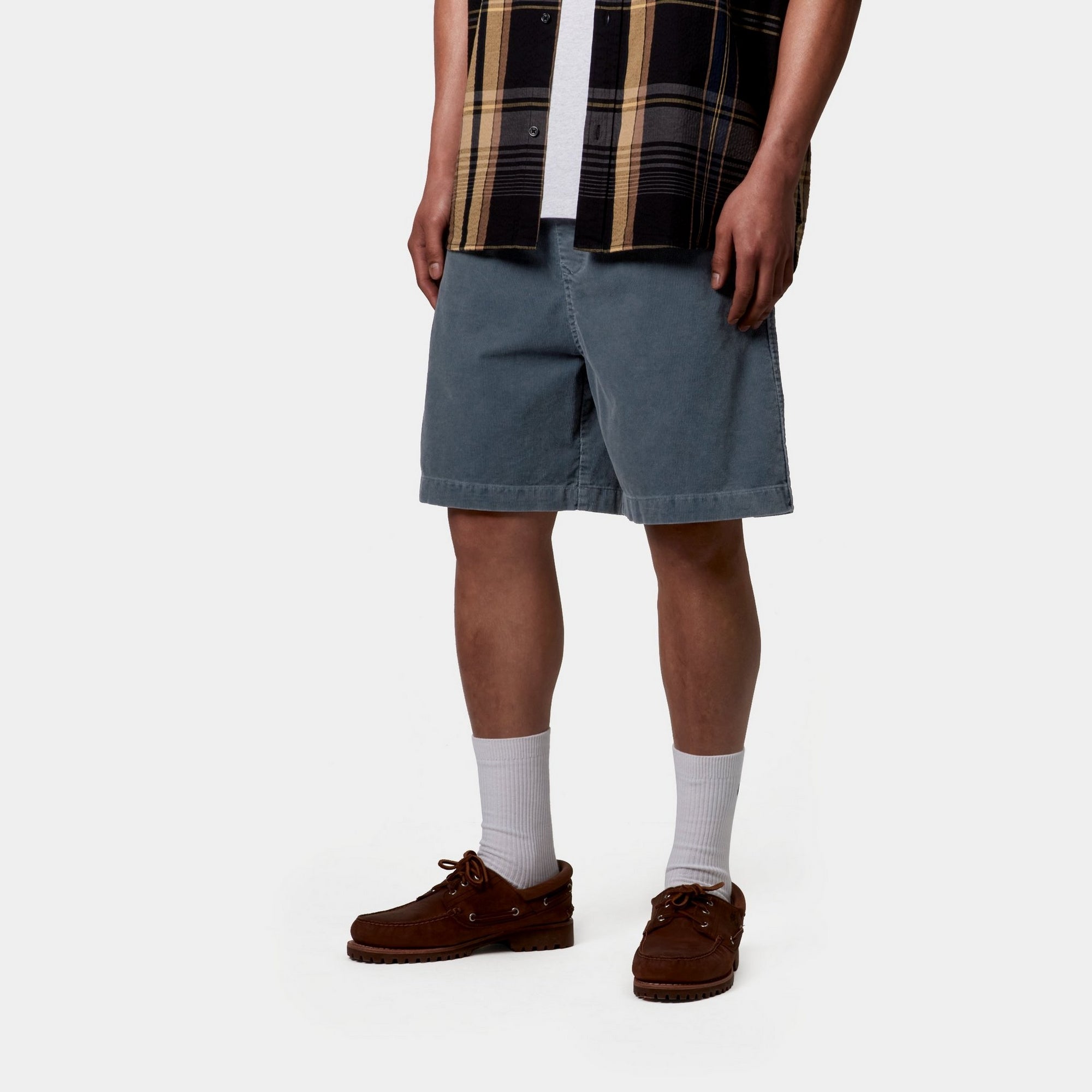 Reynold Corduroy Shorts for Men - Dusky Blue Washed Corduroy Casual Shorts | Perfect for Summer Outfits, Beachwear & Relaxing