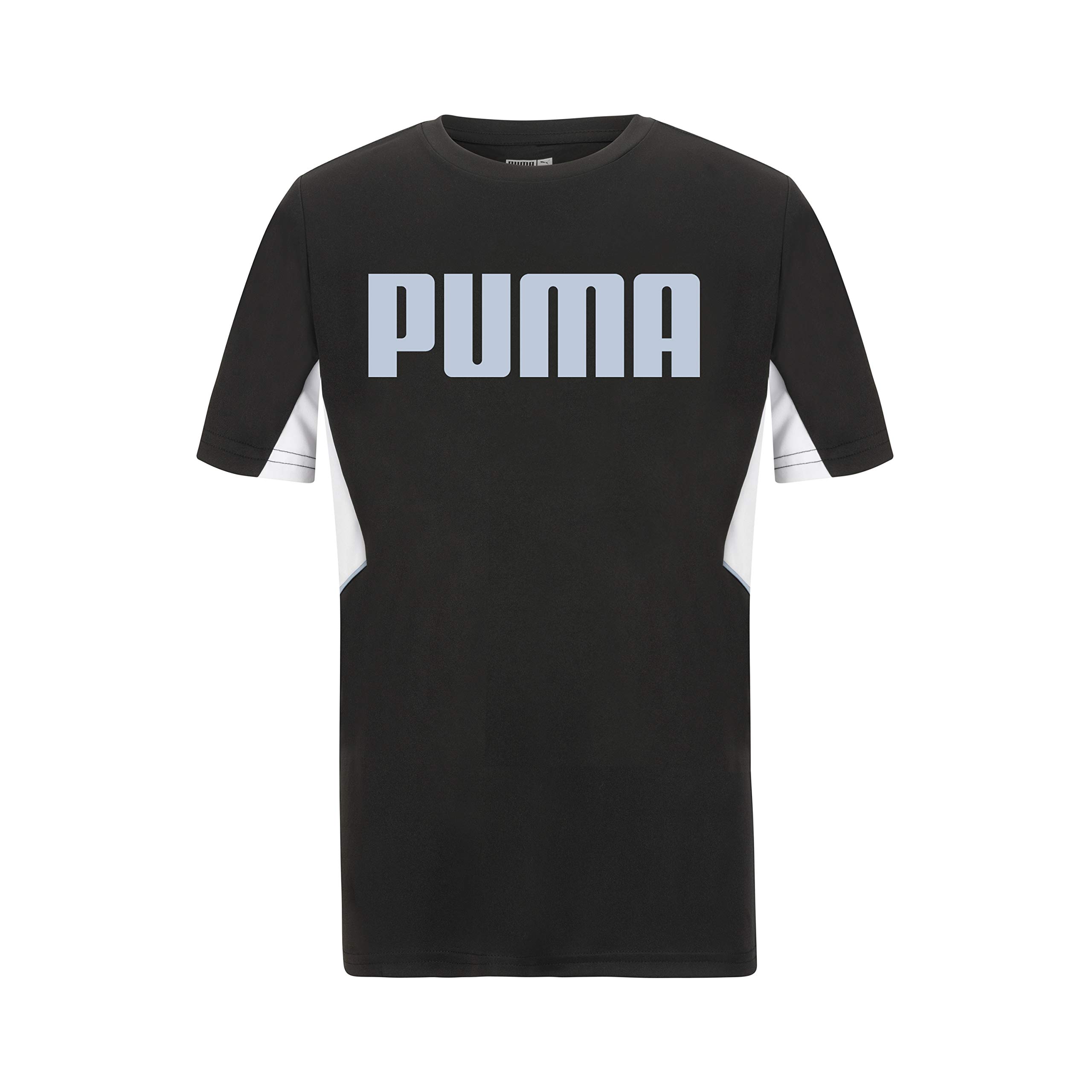 PUMA Boys' Amplified Colorblock Short Sleeve Performance Tee - Athletic Shirt for Running, Training & Casual Wear
