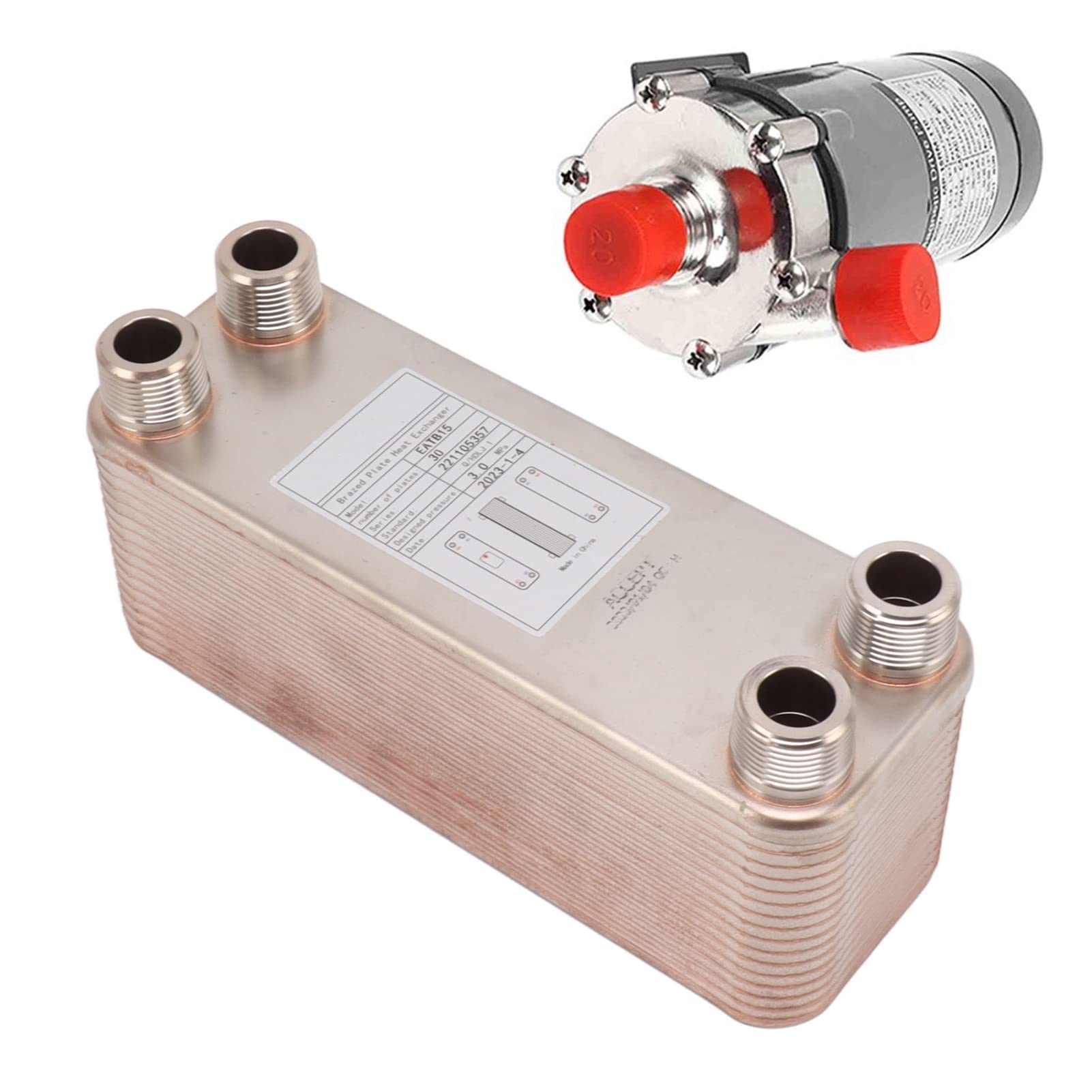 High-Efficiency Stainless Steel Beer Wort Chiller Cooler - Small Plate Water Chiller & Brazed Heat Exchanger for Home Brewing | Perfect for Craft Beer, Homebrew Kits & Wort Cooling Systems