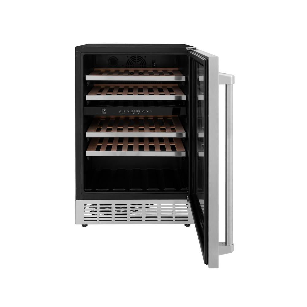 ZLINE 48-Inch Stainless Steel Dual Fuel Range Kitchen Package with Range Hood, Microwave Drawer, Dishwasher & Wine Cooler - Professional Grade Appliances for Modern Kitchens | Perfect for Home Chefs & Entertaining Guests