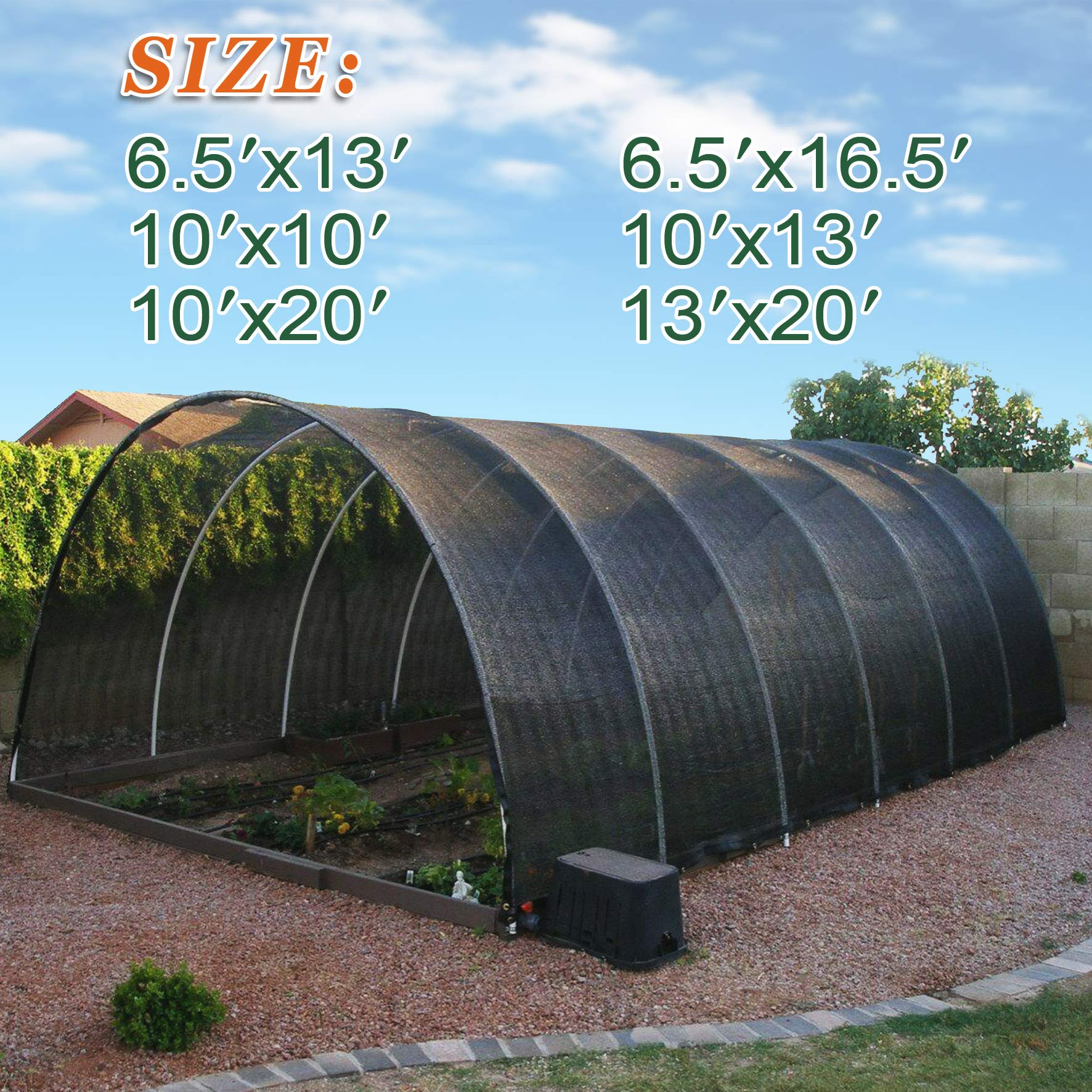 80% UV Block Shade Cloth - Heavy Duty Sun Protection Fabric with Reinforced Buttonholes for Greenhouse, Garden, Pool & Patio Cover (10ft x 10ft) - Ideal for Plant Protection, Outdoor Shade & Sun Safety