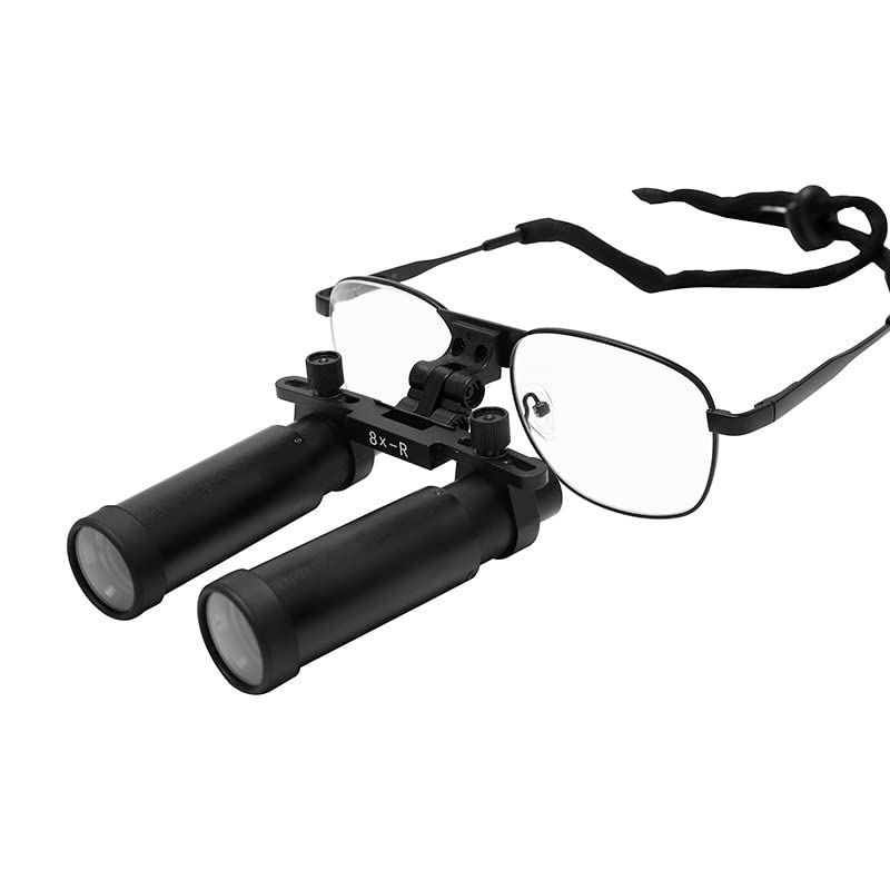 8X Magnifying Glasses for ENT & Ophthalmology - High Power Binocular Loupes with Adjustable Headband - Perfect for Dental, Surgical, Jewelry & Watch Repair