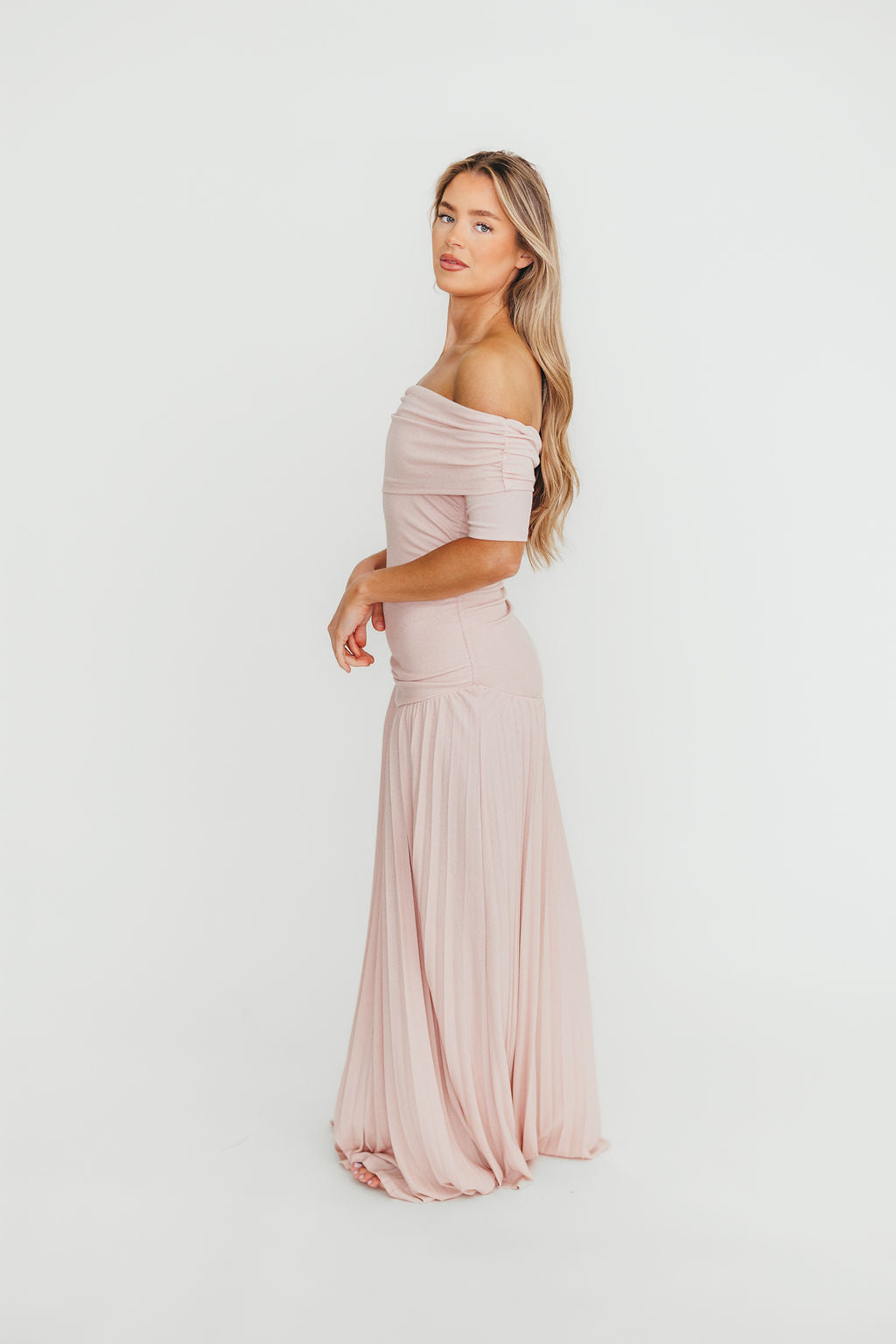 Lennox Maxi Dress for Women - Elegant Dusty Pink Flowy Long Dress for Summer, Beach, Wedding & Special Occasions