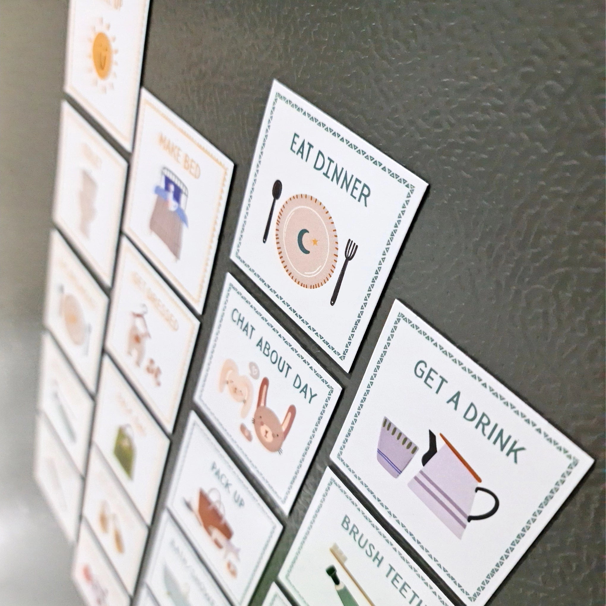 Creative Sprout Magnetic Morning & Evening Routine Cards - 20 Pack for Kids' Daily Schedule & Chore Organization - Perfect for Home, School & Travel