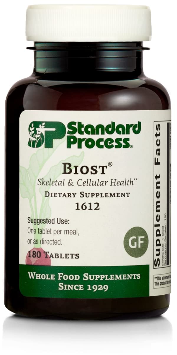 Biost Teeth and Bone Health Supplement by Standard Process Inc. - 180 Tablets with Whole Food Magnesium Citrate, Calcium Lactate & Manganese | Supports Strong Teeth, Healthy Bones & Joints - Ideal for Adults & Seniors