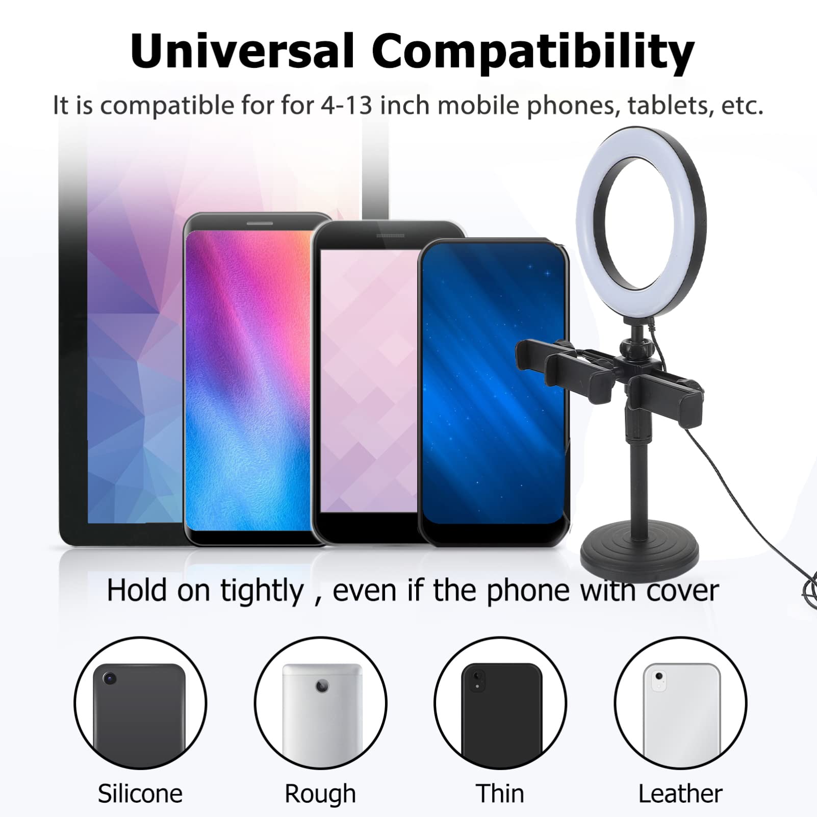 Adjustable Alloy Phone Stand - Versatile Desktop Holder for Live Streaming & Work