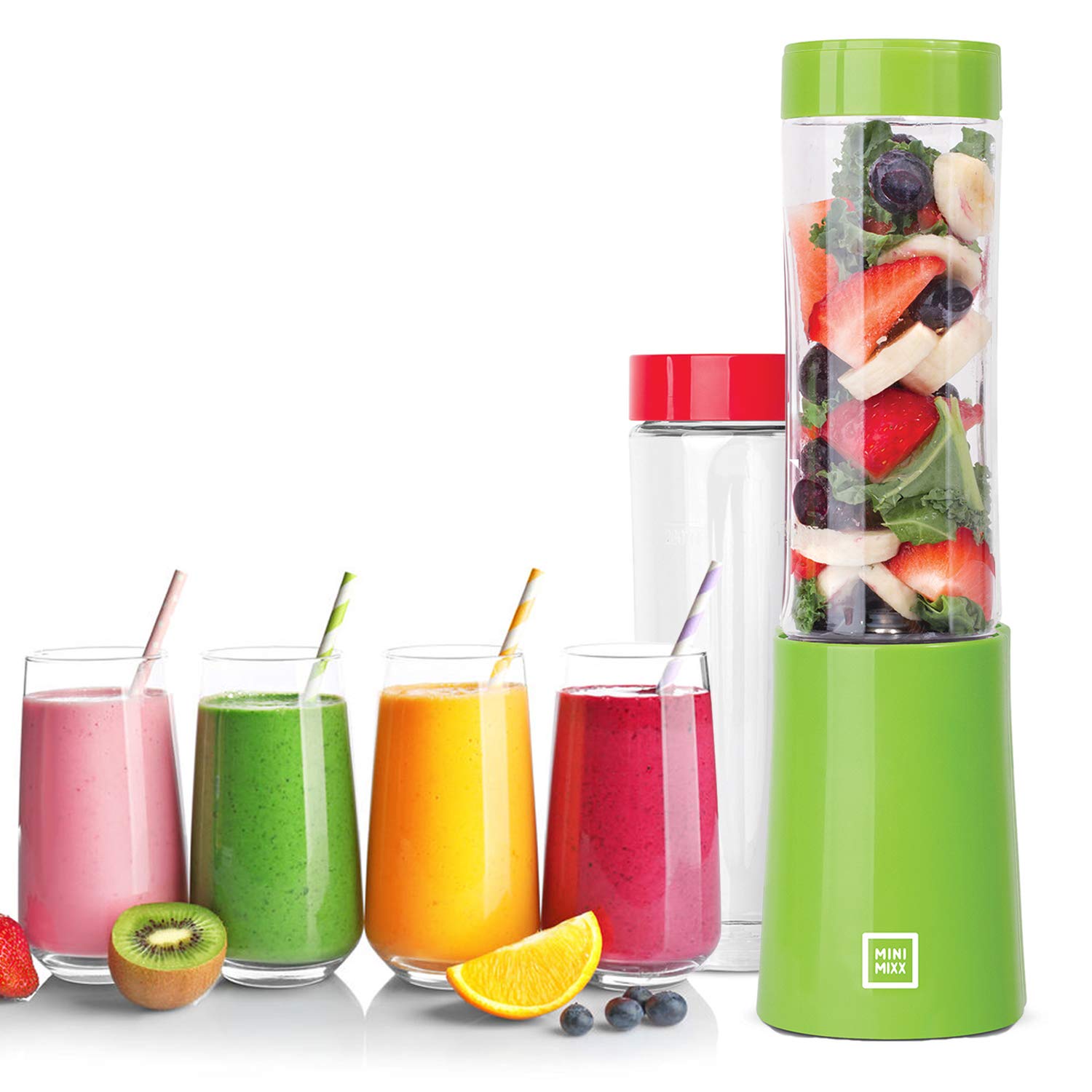 Euro Cuisine MM1R Personal Blender - Compact & Portable Mini Blender for Smoothies, Protein Shakes, Baby Food & Meal Prep - Single Serve Travel Blender with 20oz BPA-Free Cup - Perfect for Home, Office & Gym Use - Red