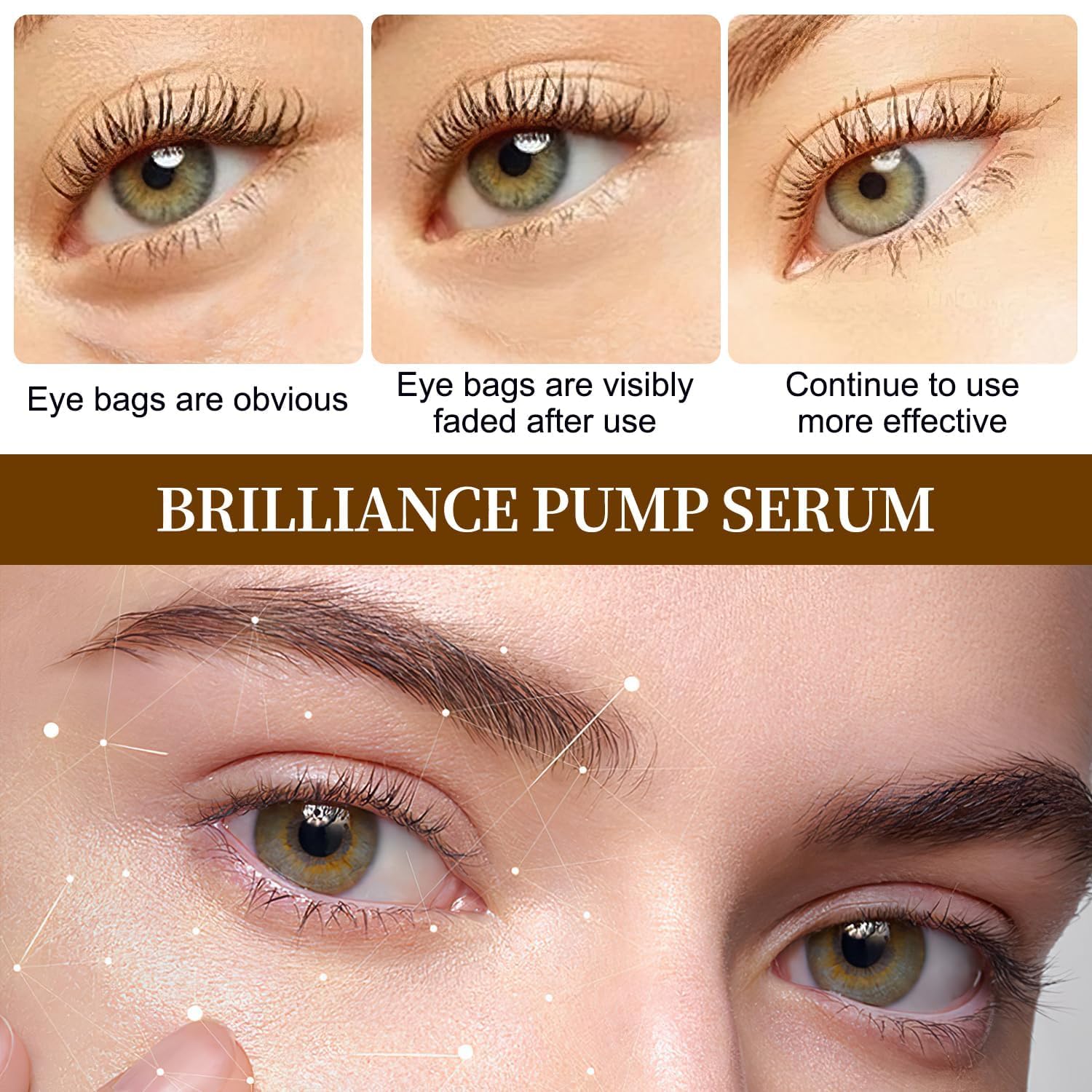 Brilliance Pump Anti-Aging Eye Serum & Hydrating Face Serum Set (2PC) - Dark Circle Treatment & Skin Moisturizer for Day & Night Use