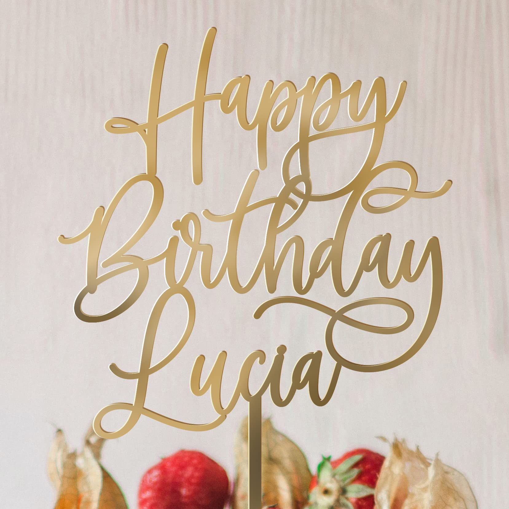 Customizable Gold & Silver Birthday Cake Topper - Personalized Script Cake Decor for Birthdays, Weddings & Parties - Perfect for Anniversary, Baby Shower & Special Celebrations