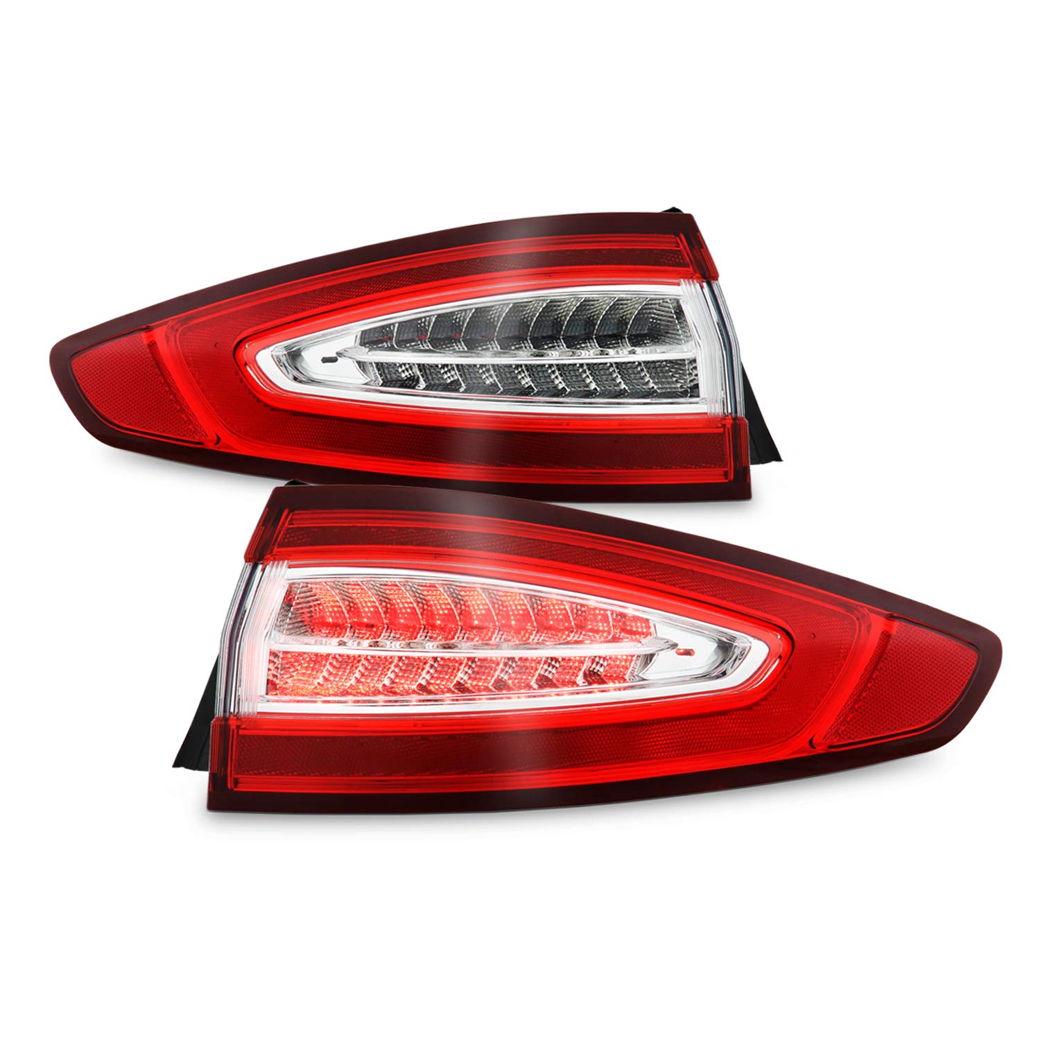 AKKON LED Red Tail Lamp Brake Lights Outer Pair for 2013-2016 Ford Fusion Titanium & Energi Sedan Models - Driver & Passenger Side Replacement - Perfect for Night Driving & Enhanced Safety