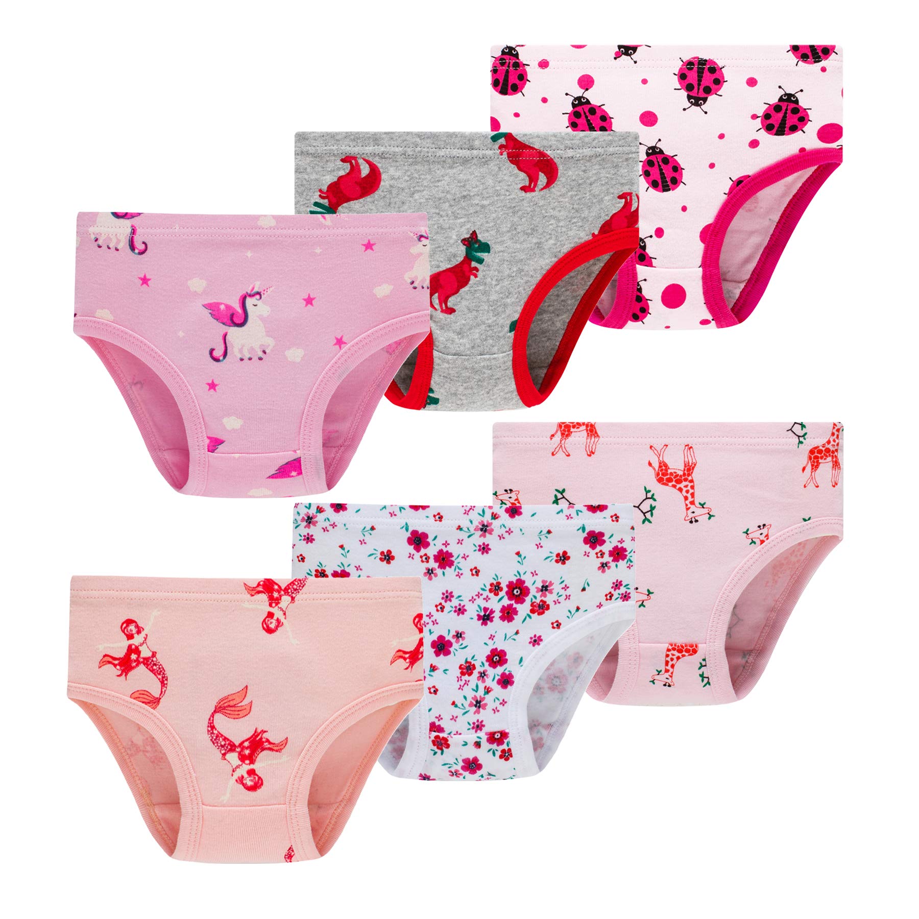 Winging Day Girls' 100% Cotton Underwear - Soft Breathable Panties for Kids & Toddlers - Perfect for School, Playtime & Everyday Comfort