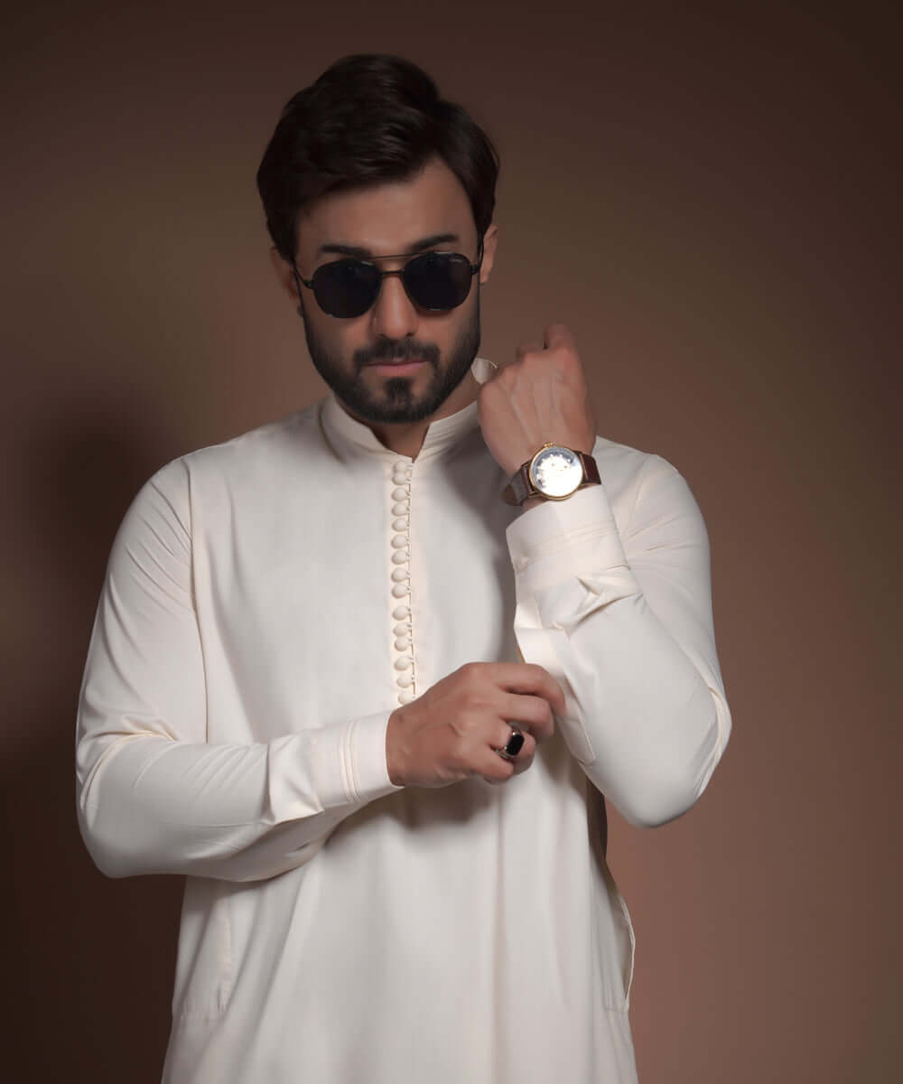 Premium Bosci Cream Cotton Viscose Blend IronEZ Kurta Pyjama Set - Comfortable & Wrinkle-Free for Casual Wear, Lounge & Home Relaxation
