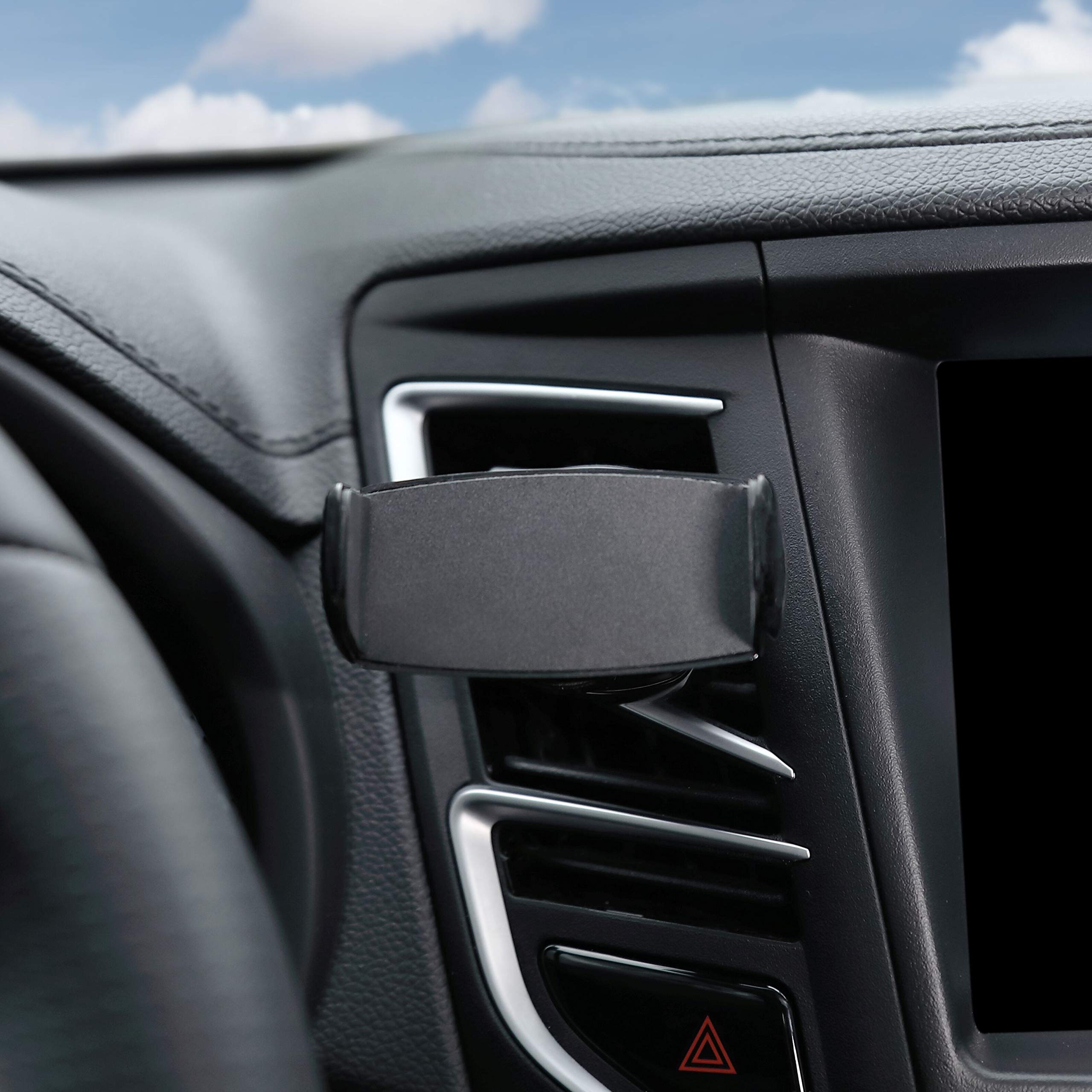 LAX Gadgets Air Vent Phone Holder for Car - Adjustable Cradle Car Mount with Secure Clip - Universal Fit for iPhone, Samsung, Galaxy - Perfect for GPS Navigation & Hands-Free Driving (Black)