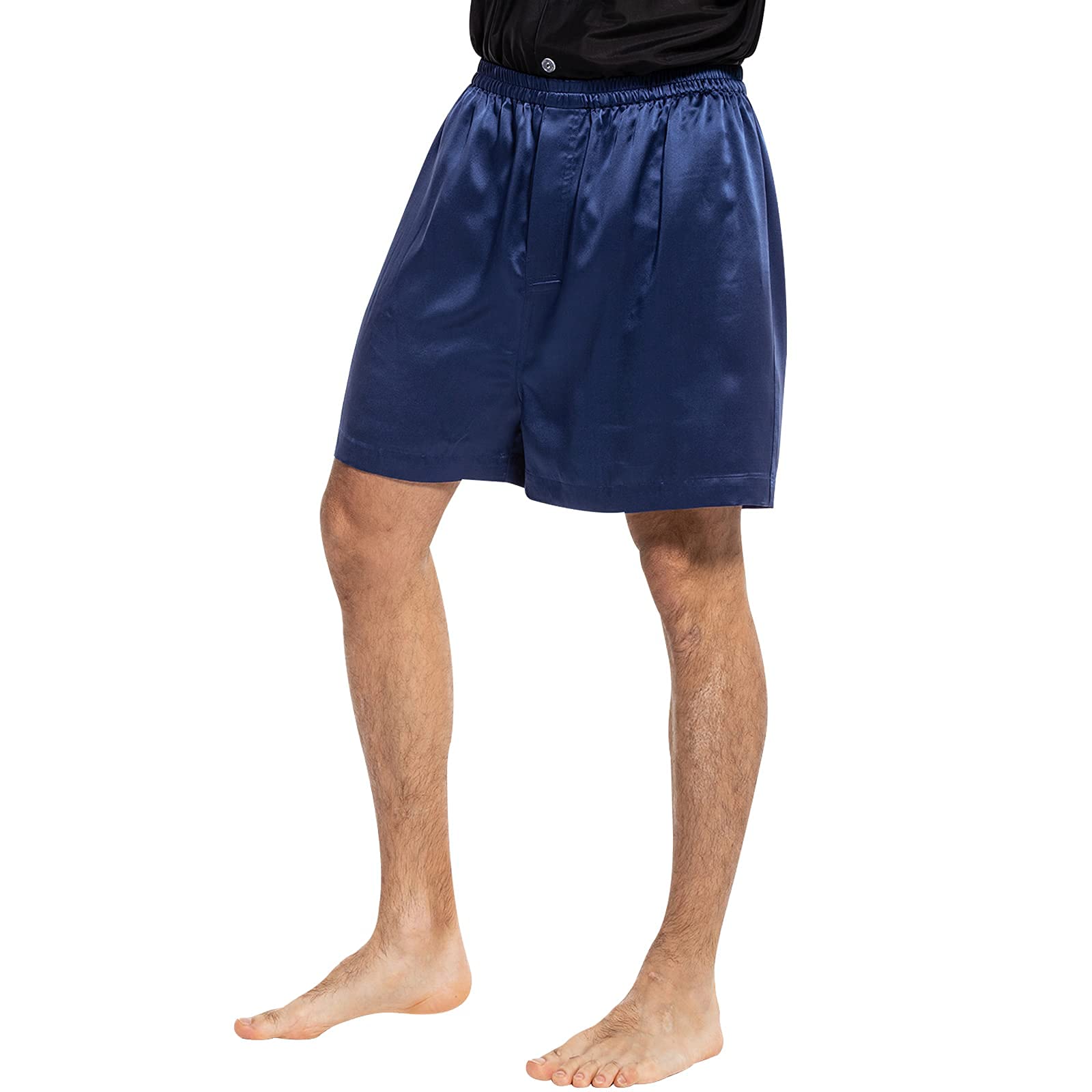 COLD POSH Men's Silk Boxer Shorts - 100% Pure Mulberry Silk, 19mm Silky Soft & Breathable, Luxury Lightweight Sleepwear & Loungewear - 2 Pack for Father, Son, Boyfriend or Husband - Perfect for Sleeping, Relaxing at Home & Travel