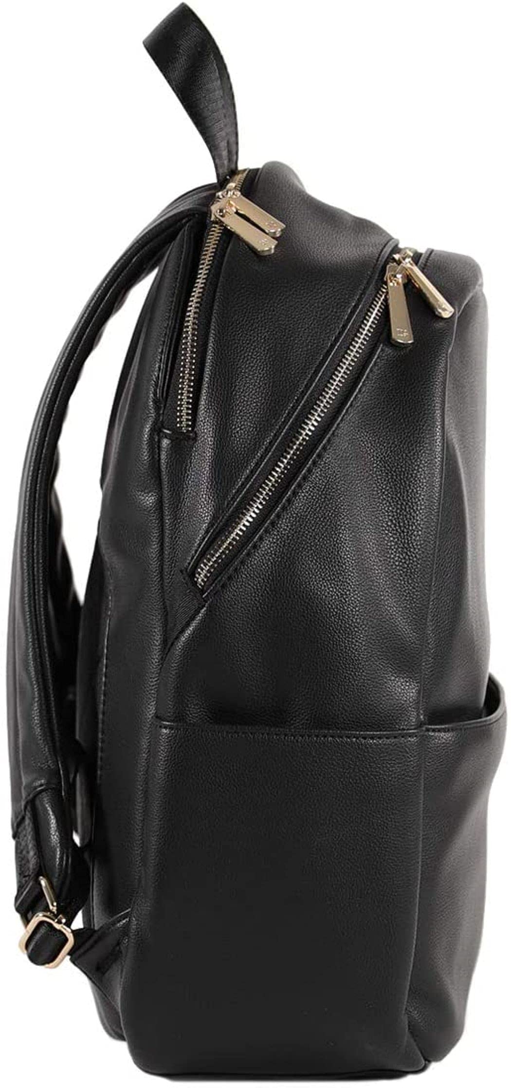 Little Unicorn Skyline Backpack - Vegan Leather Diaper Bag for Work & Travel with Changing Pad - Lightweight, Durable & Easy to Clean - 5 Interior Pockets (Black) - Perfect for Parents, Business Trips & Weekend Getaways