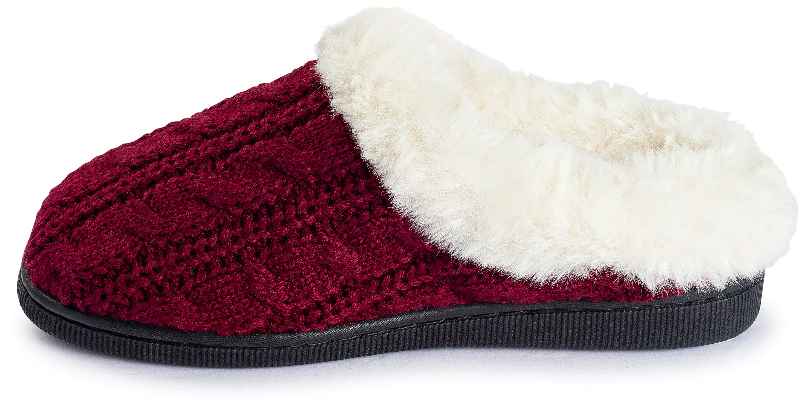 Cozy Girls Cable Knit Slippers - Fleece Lined House Shoes for Indoor & Outdoor Wear - Perfect for Winter, Home, and School Comfort