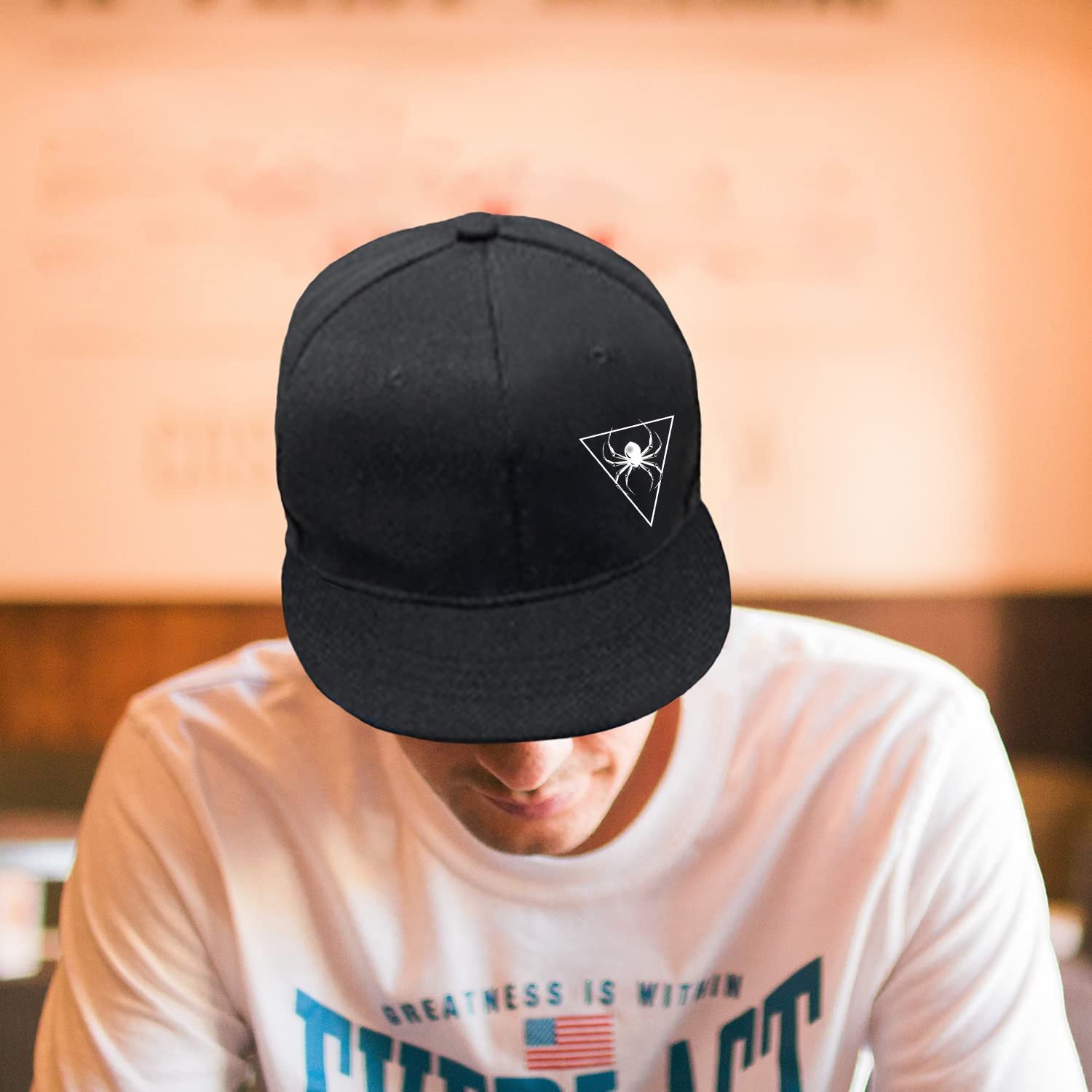 Skull Skateboard Hat for Men - Flat Bill Snapback Baseball Cap - Hip Hop Streetwear Style - Perfect for Skateboarding, Hip Hop Fashion & Casual Wear
