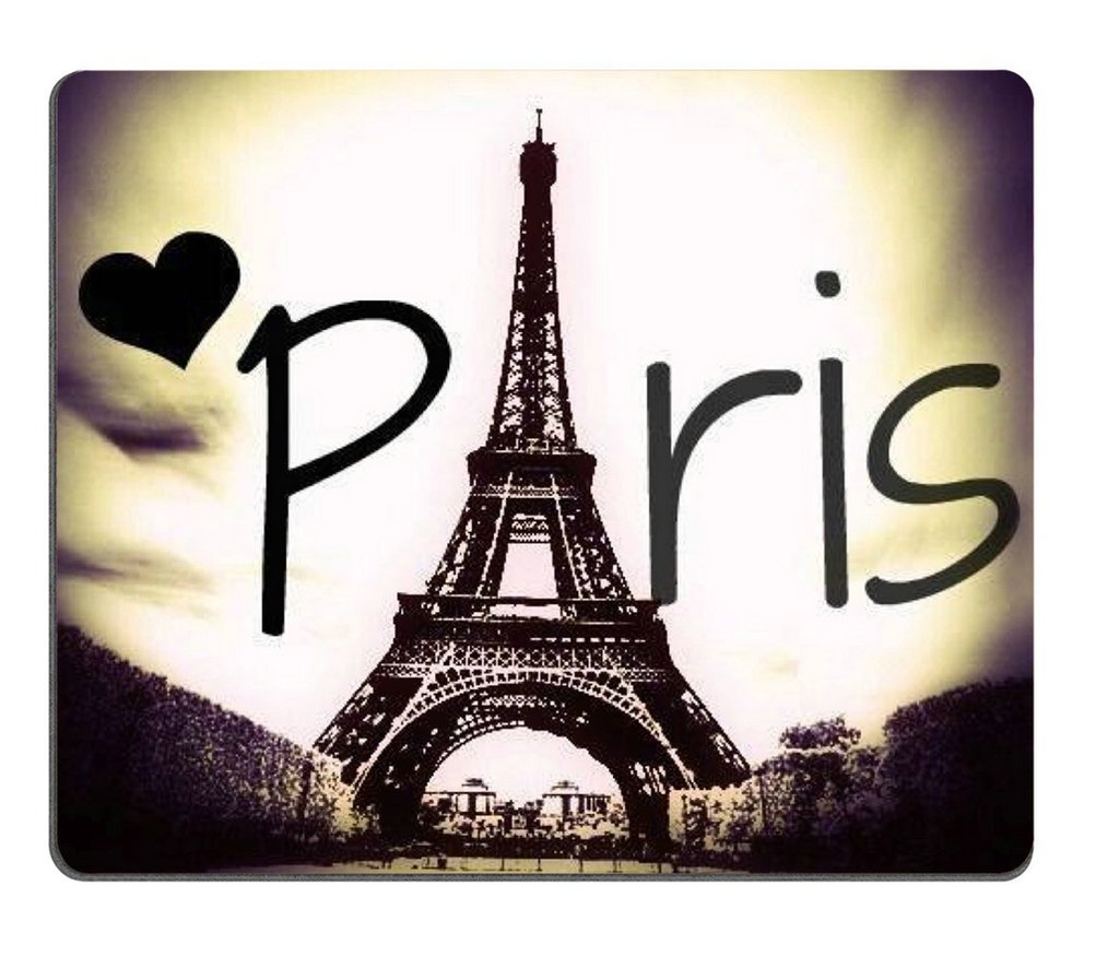 Eiffel Tower Love Paris Rectangle Mouse Pad - Non-Slip Gaming Mouse Mat for PC, Laptop, Office & Home Use - Perfect Gift for Paris Lovers & Gamers
