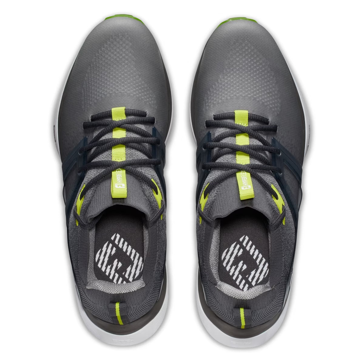 FootJoy HyperFlex Golf Shoes for Men - Grey/Charcoal/Lime (Previous Season Style) | Lightweight & Waterproof Spiked Golf Shoes for Enhanced Traction | Perfect for Golf Tournaments & Casual Play