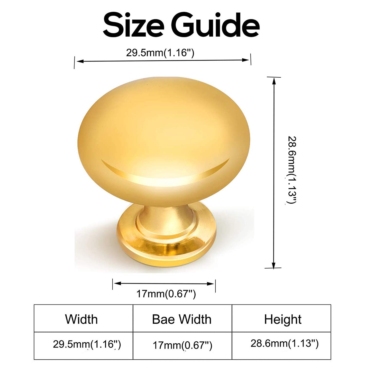 30 Pack Polished Brass Cabinet Knobs - Solid Round Drawer Pulls 1 1/5 Inch Diameter - Vintage Style Hardware for Dressers, Cabinets & Furniture (Perfect for Kitchen, Bathroom & Home Renovation)