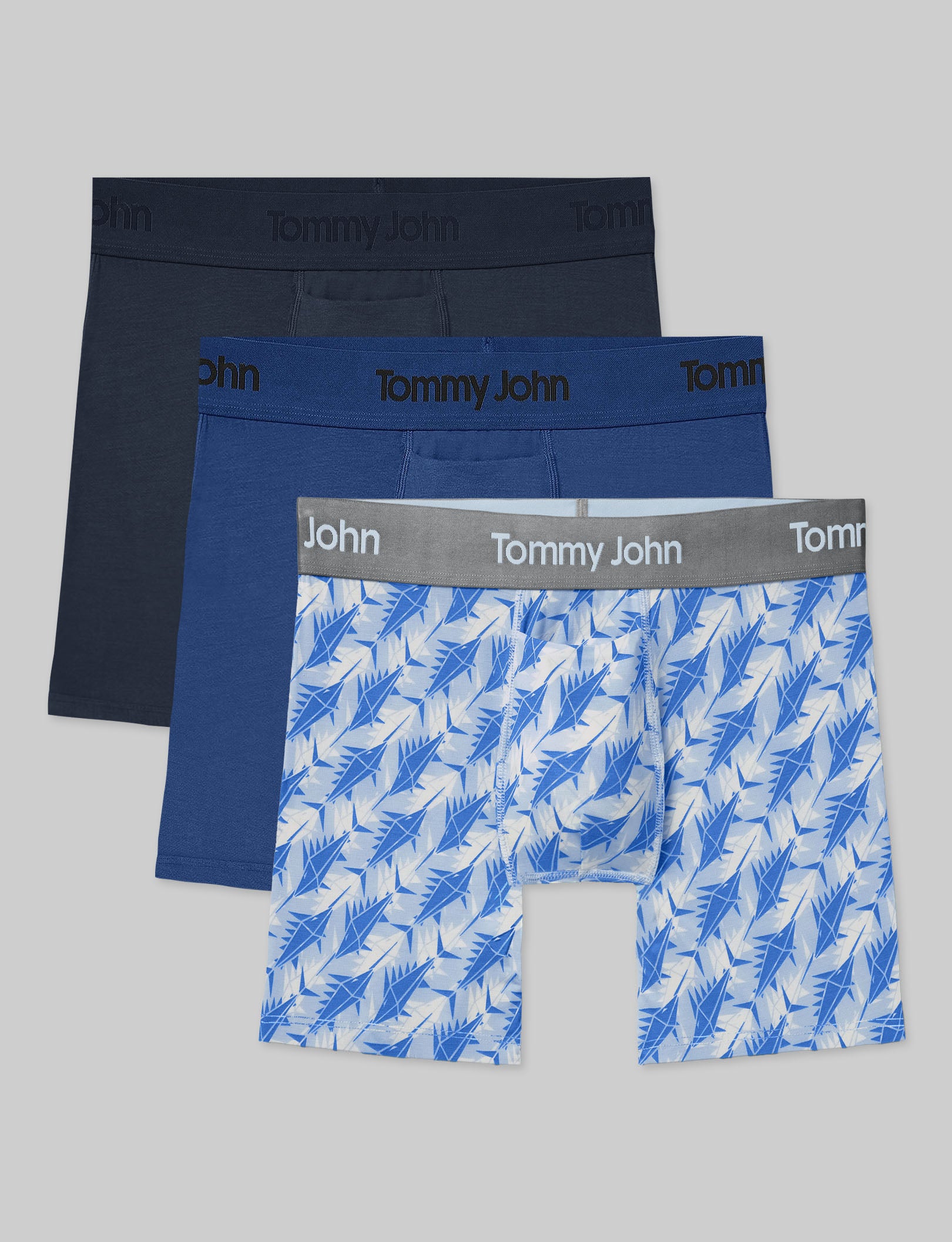 Second Skin Mid Length Boxer Briefs - 6 Pack (3 Pairs) for Men | Ultra Soft Breathable Underwear | Perfect for Workout, Running & Everyday Comfort