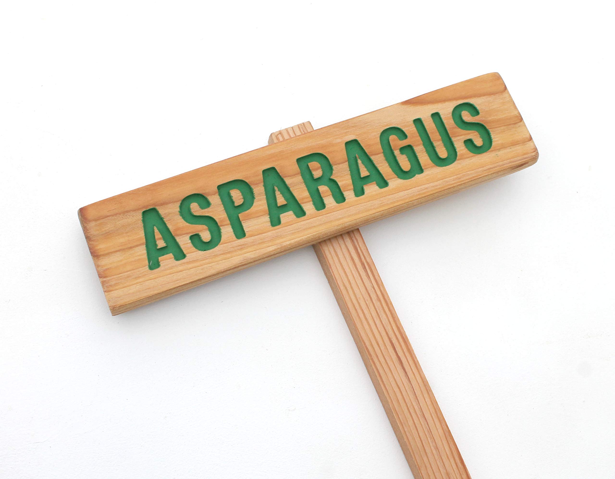 Handcrafted ASPARAGUS Garden Sign - Painted & Oil Sealed Cedar Wood Vegetable Plant Marker for Outdoor Gardens, Farmhouse Decor, and Herb Identification | Perfect for Vegetable Patches, Kitchen Gardens & Farmhouse Style Landscaping