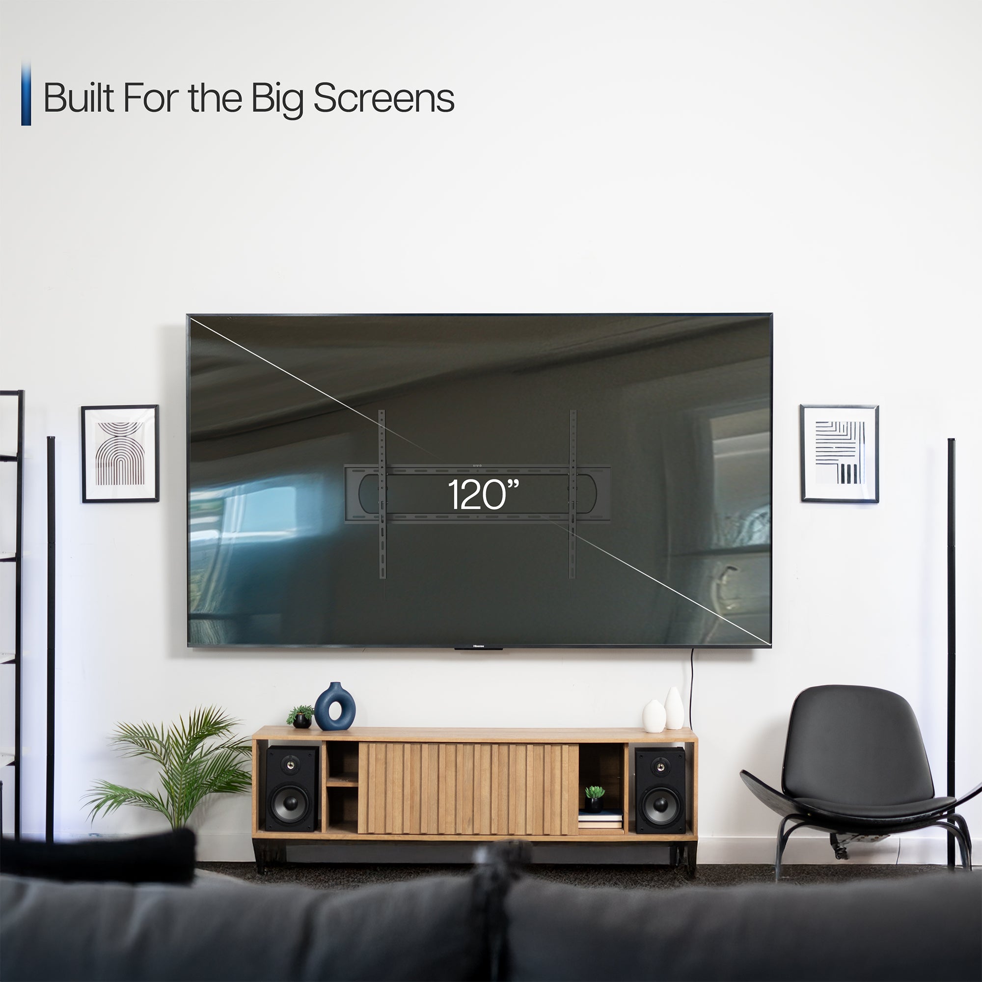 Heavy Duty Tilting Extra Large TV Wall Mount Bracket for 60 to 120 Inch Flat Screen TVs - Perfect for Living Room, Bedroom & Home Theater Installation