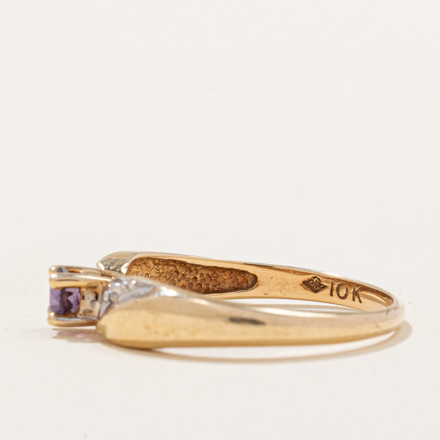 Amethyst & Diamond Ring for Women | 0.14ct Natural Amethyst & 0.01ctw Diamond | Size 6 | Elegant Engagement, Wedding, Anniversary Gift for Her