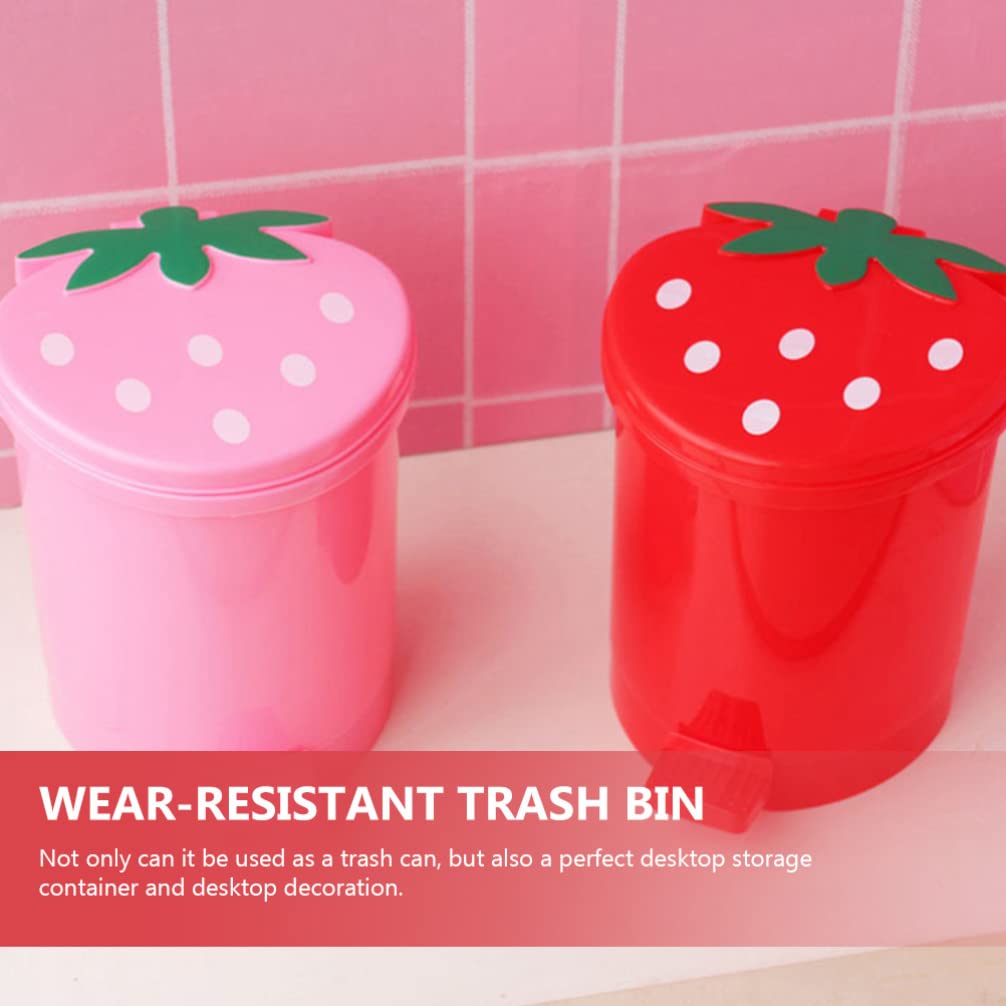 Operitacx 2-Pack Mini Desktop Trash Can - Small Car & Office Waste Bin with Pen Holder, Cute Cartoon Design, Durable PP Plastic for Home, Car, Office & School Use
