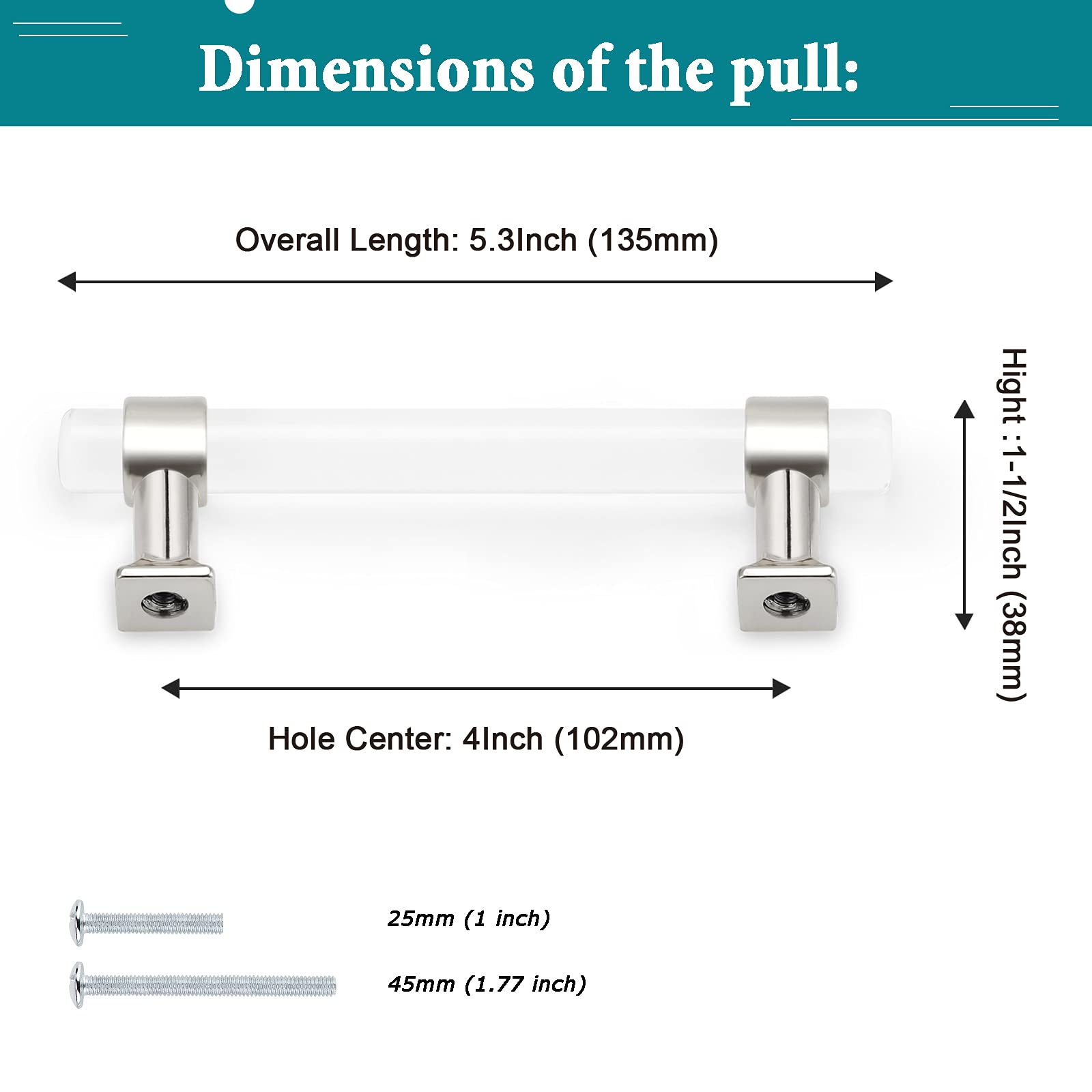 Silver Chrome Cabinet Handles 30 Pack - 4