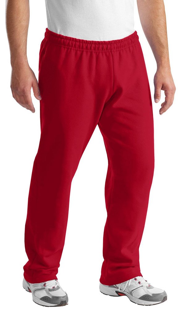Port & Company Men's Classic Sweatpant - Soft Cotton Jogger Pants for Lounge & Workout, Red, Large - Perfect for Home Relaxation, Gym & Casual Wear