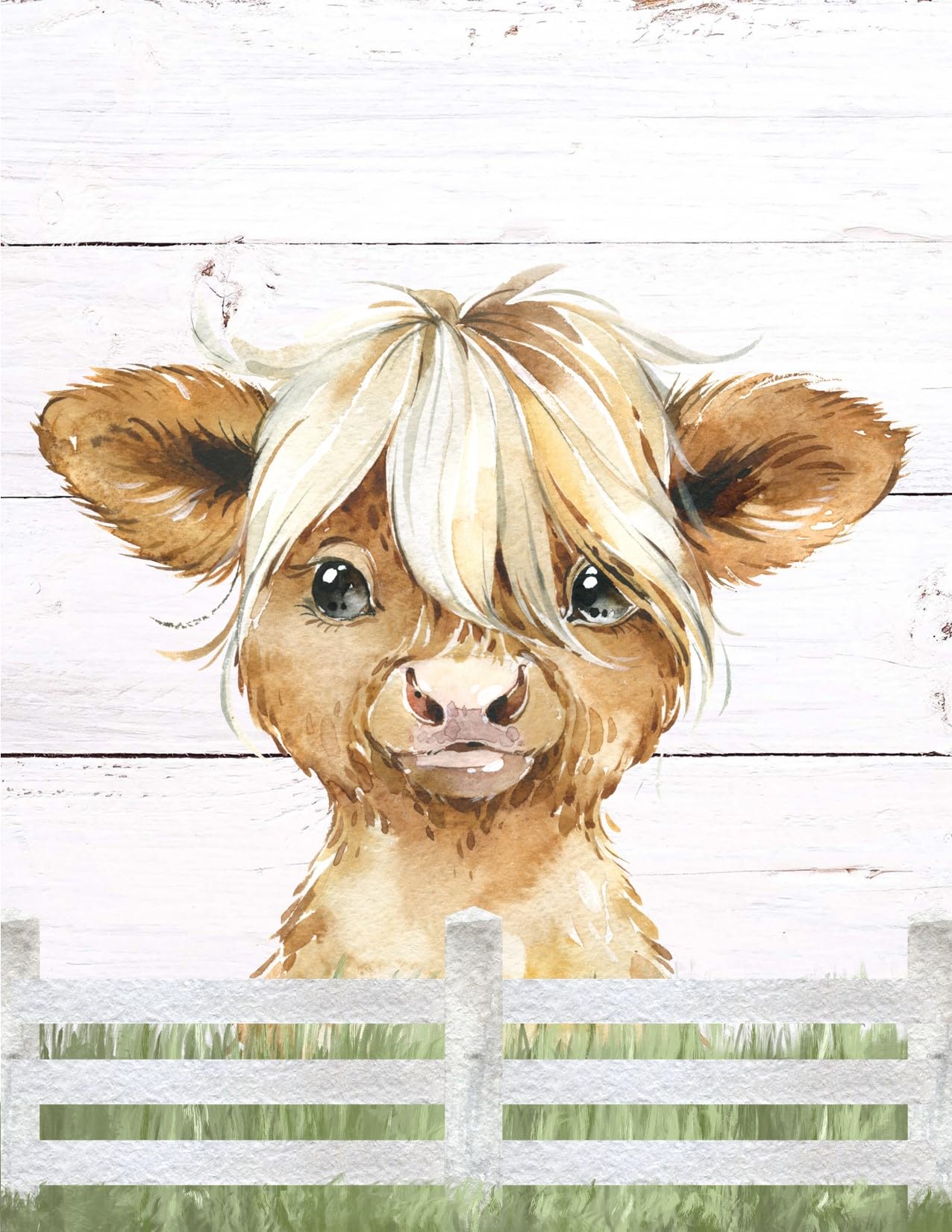 Rustic Farm Nursery Decor - 3 Highland Cow, Lamb, Barn Prints for Farmhouse Nursery & Kids Room