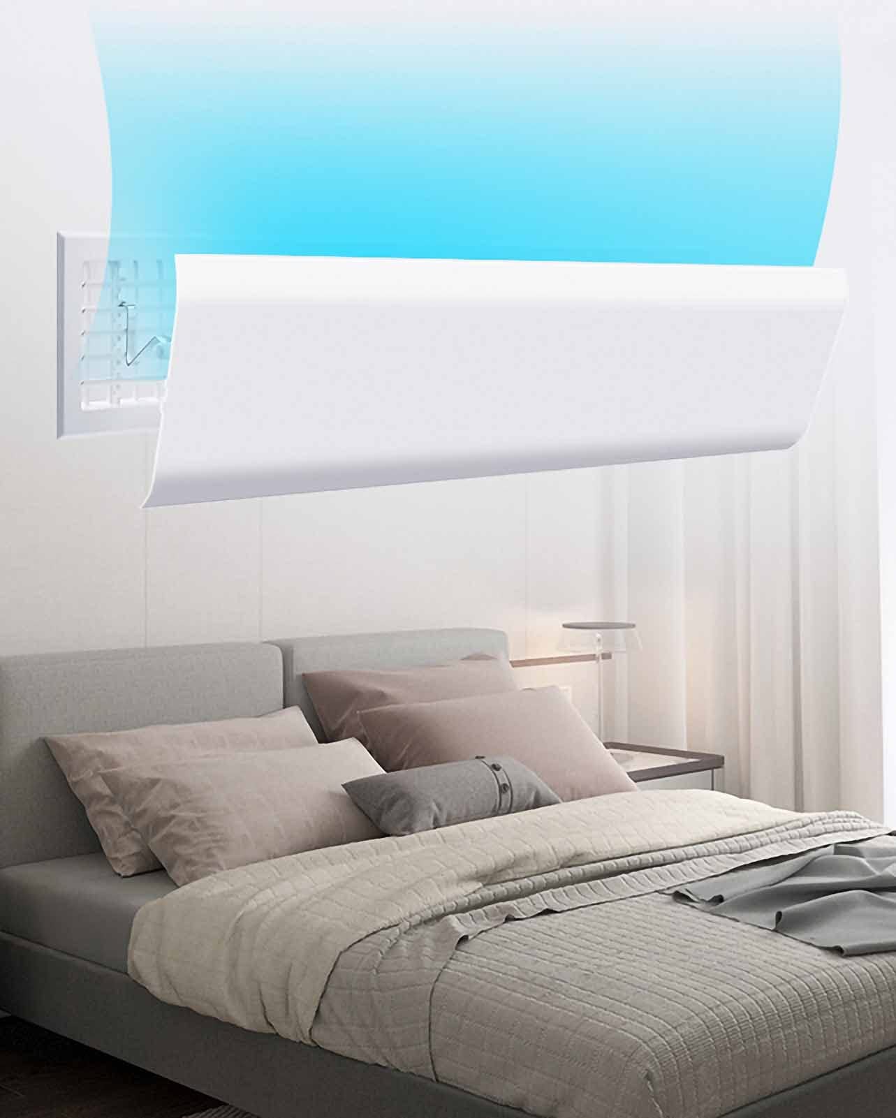 Adjustable Side Wall Air Conditioner Deflector - 90x20cm Universal AC Vent Deflector for Better Cooling & Heating Airflow, Anti-Condensation Design - Perfect for Bedrooms, Offices, and Homes