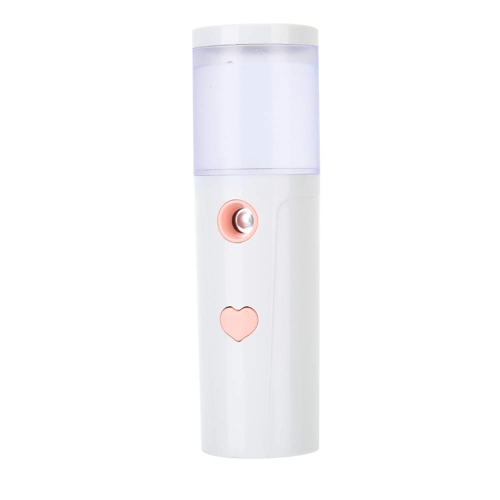 20ml Facial Mister Spray Bottle - Portable Cool Mist Facial Steamer with Mirror Top for Hydration, Moisturizing Skin Care & Eyelash Extensions - Perfect for Travel, Makeup Setting & Daily Skincare Routine (White)