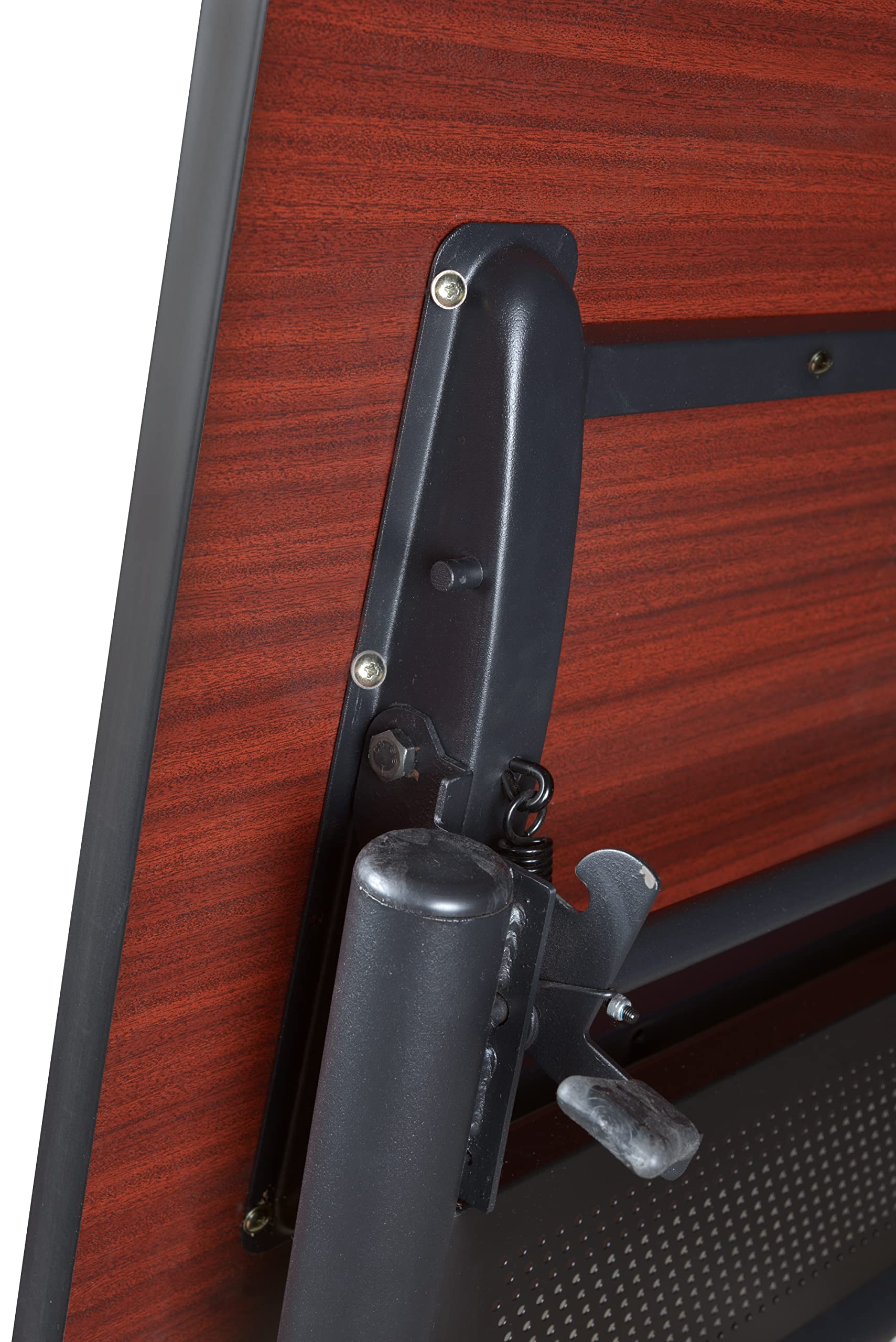 Kobe 48-Inch Flip Top Mobile Training Table with Mahogany Finish & 2 'M' Stack Chairs in Burgundy - Foldable Conference Table Set for Office Meetings, Classrooms, and Training Sessions